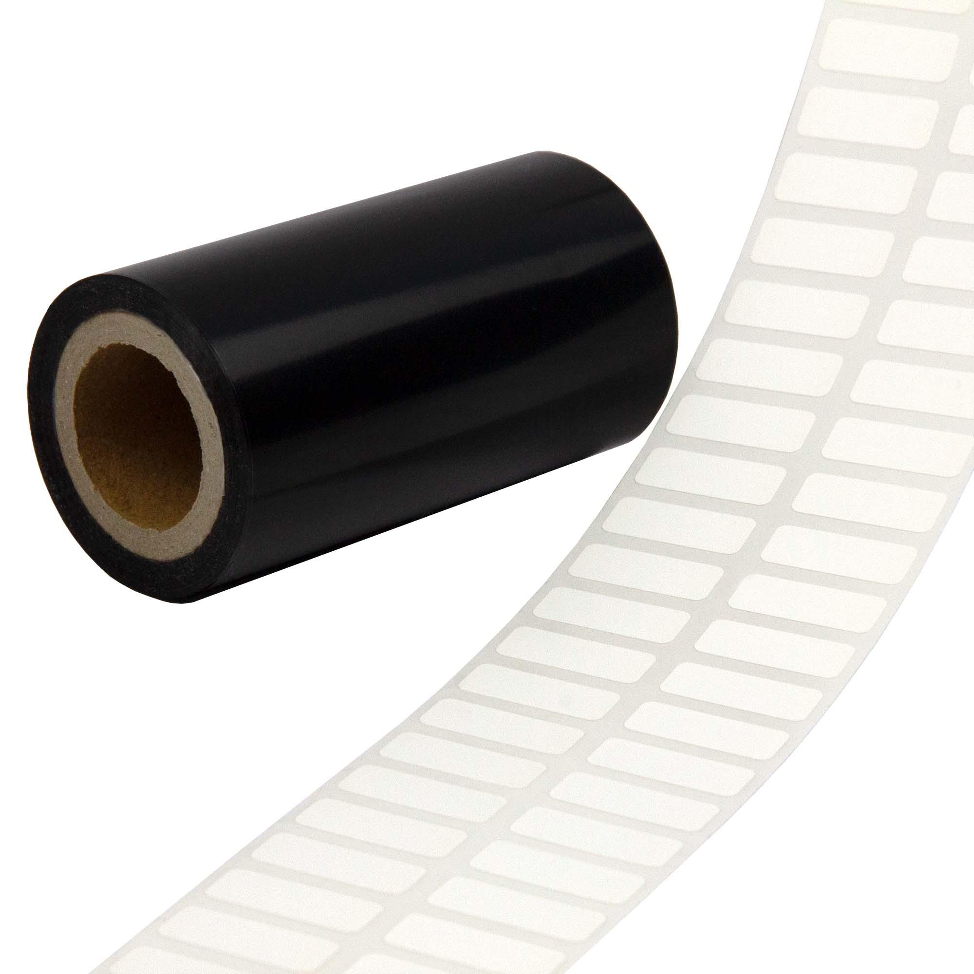 Высокотемпературные этикетки белого цвета из полиимида в комплекте с риббоном для ТТ печати, размер 20х8, 5000 этикеток в рулоне