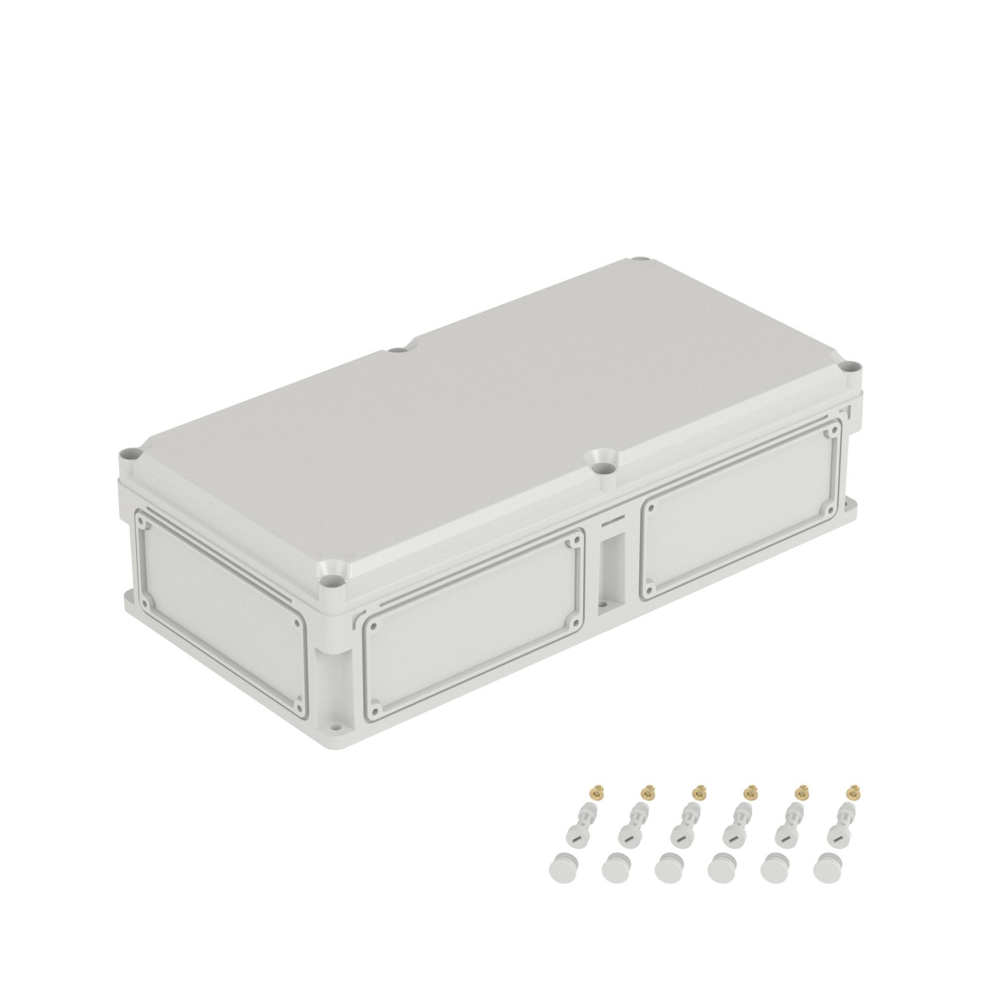 Корпус IP66/IP67, 600х300х160 мм, без МП, с фланцами, непрозрачная крышка H= 35 мм