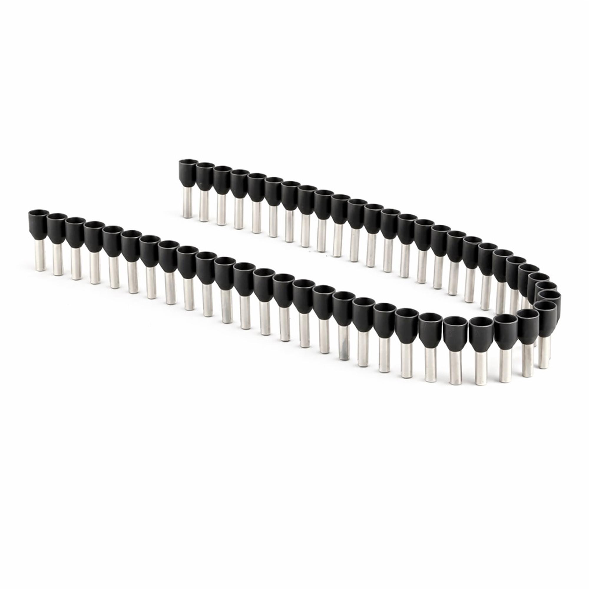 Наконечник-гильза с изолированным фланцем в ленте для кабеля сечением 1,5кв., длина контактной части 8, черный