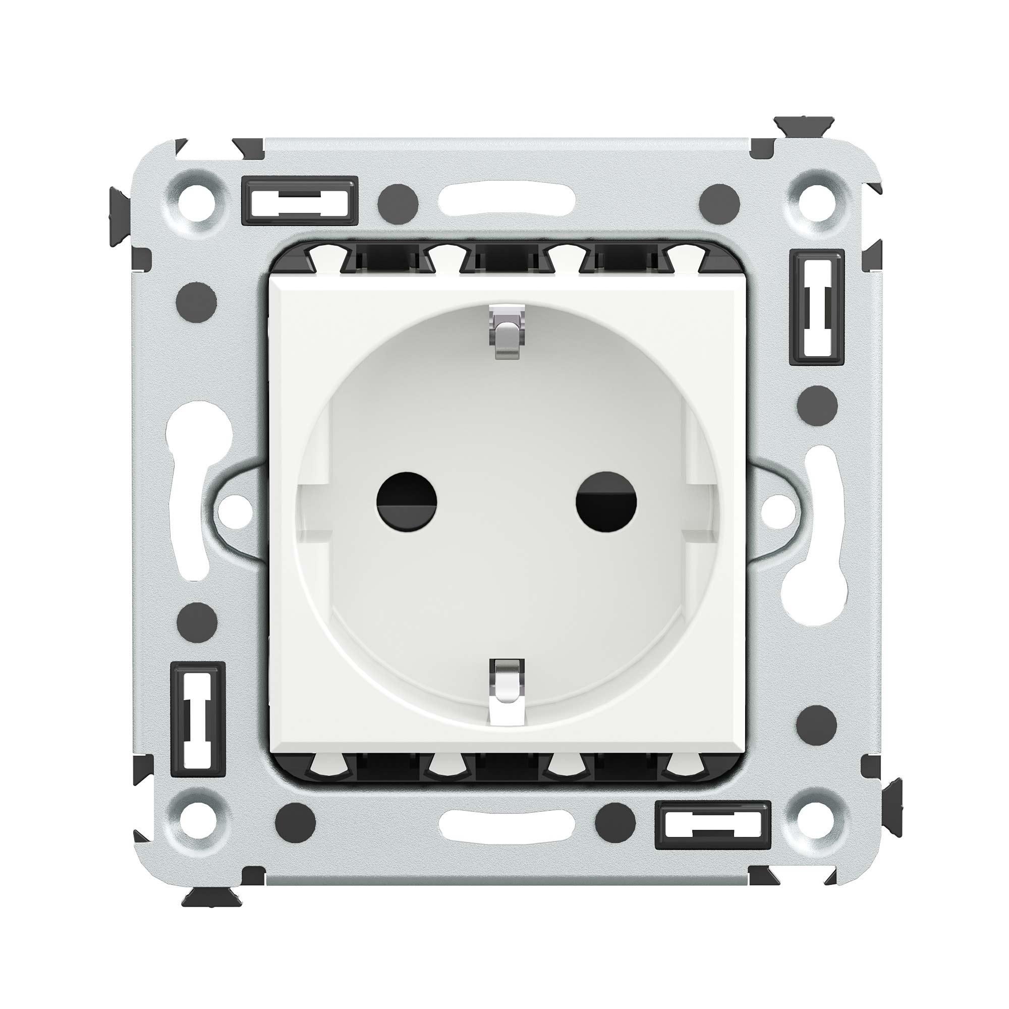 Avanti Розетка в стену, 2P+E, с защитными шторками, ''Белое облако''