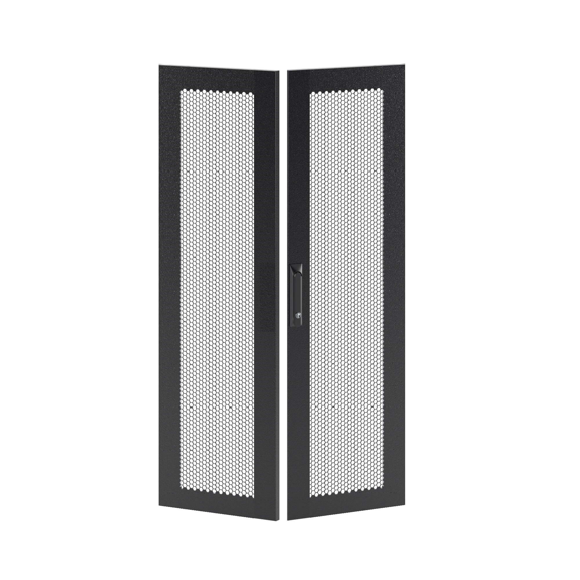 Дверь перфорированная двухстворчатая для IT-CQE 1600x800 RAL9005