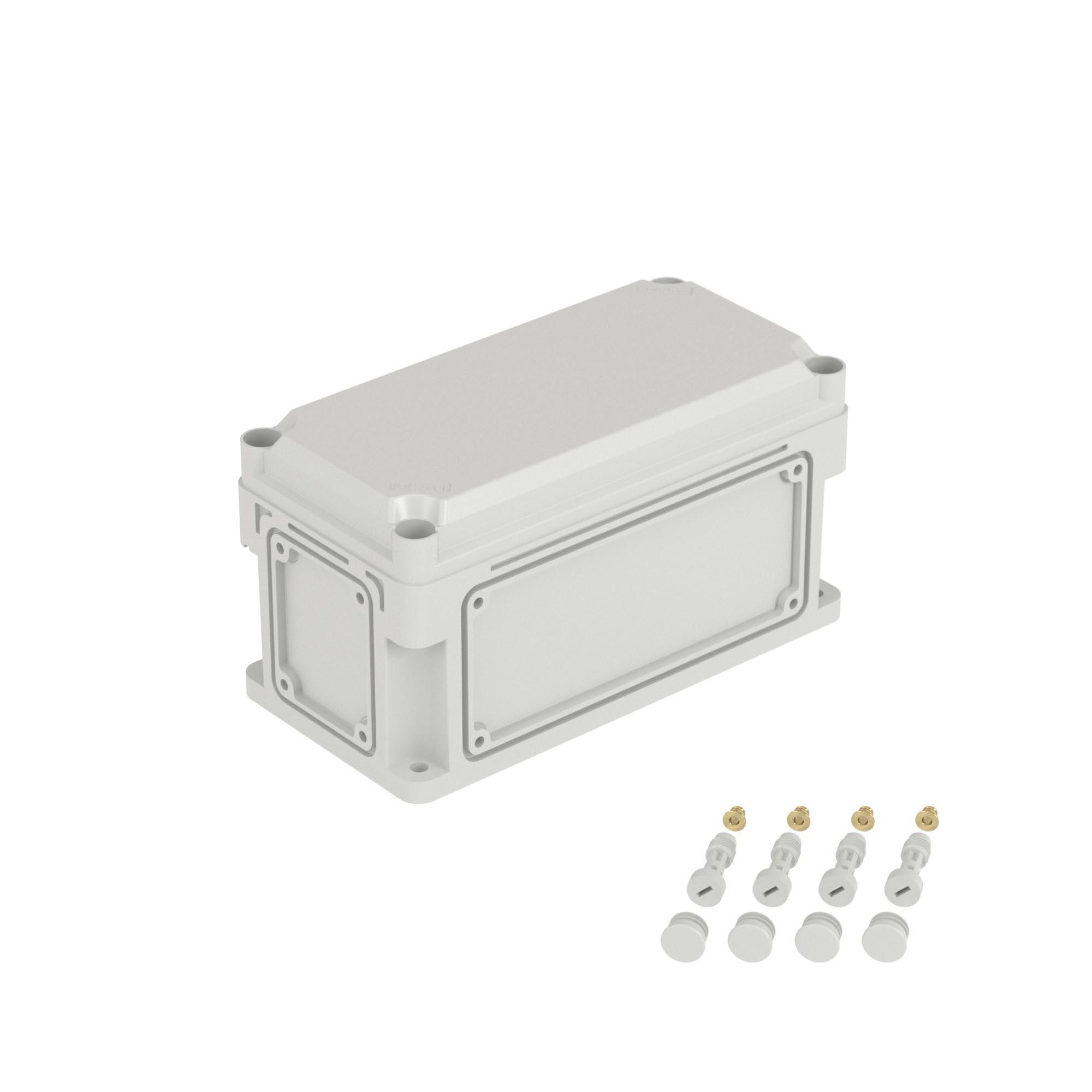 Корпус IP66/IP67, 300х150х160 мм, без МП, с фланцами, непрозрачная крышка H= 35 мм