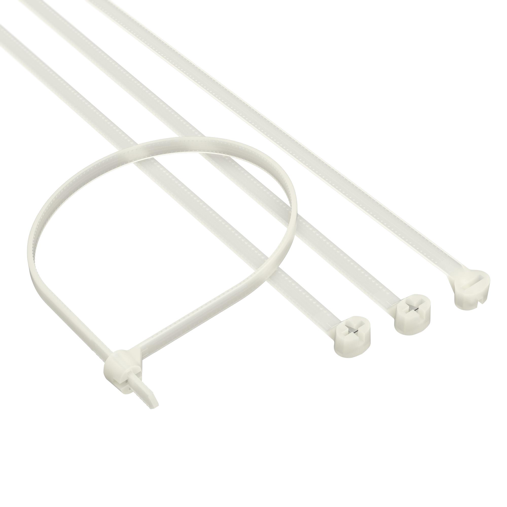 Хомут P6.6 с двойным замком, белый 4,8x250