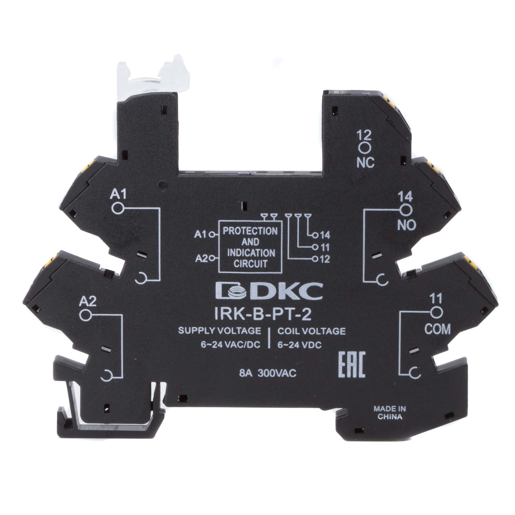 Колодка ультратонкая для реле RIS, входное напряжение 6-24V AC/DC, push-in клеммы