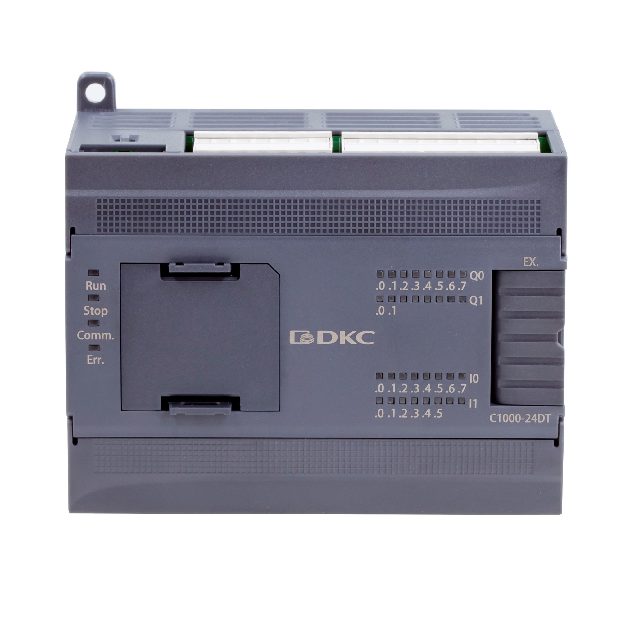 Процессорный модуль программируемого логического контроллера, напряжение питания – 100-240В AC, 14 входных дискретных сигналов 24В DC(PNP/NPN), 10 выходных дискретных сигналов 24В DC(PNP), коммуникационные порты – 2хRS485, 1хEthernet. Расширение - 1 модул