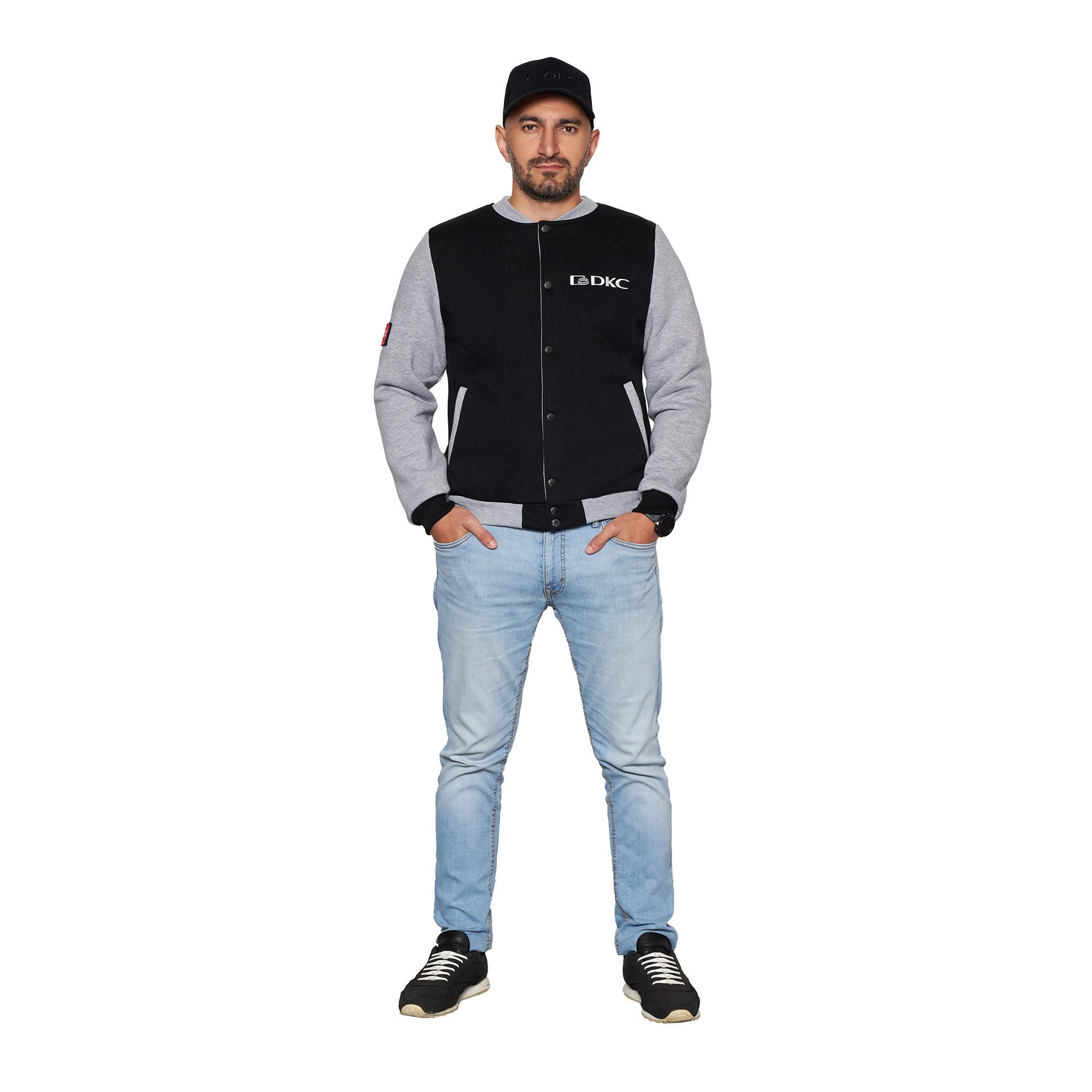 Бомбер черно- серый, размер L