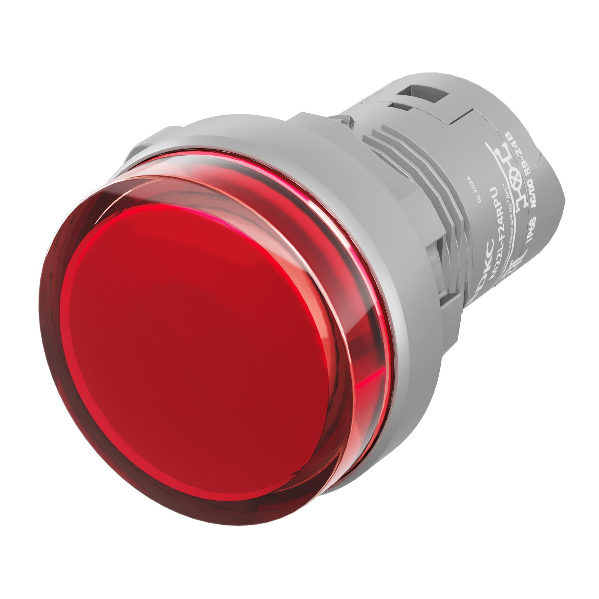 Сигнальная лампа со встроенным диодом 9-24В,      красная, зажим Push-In