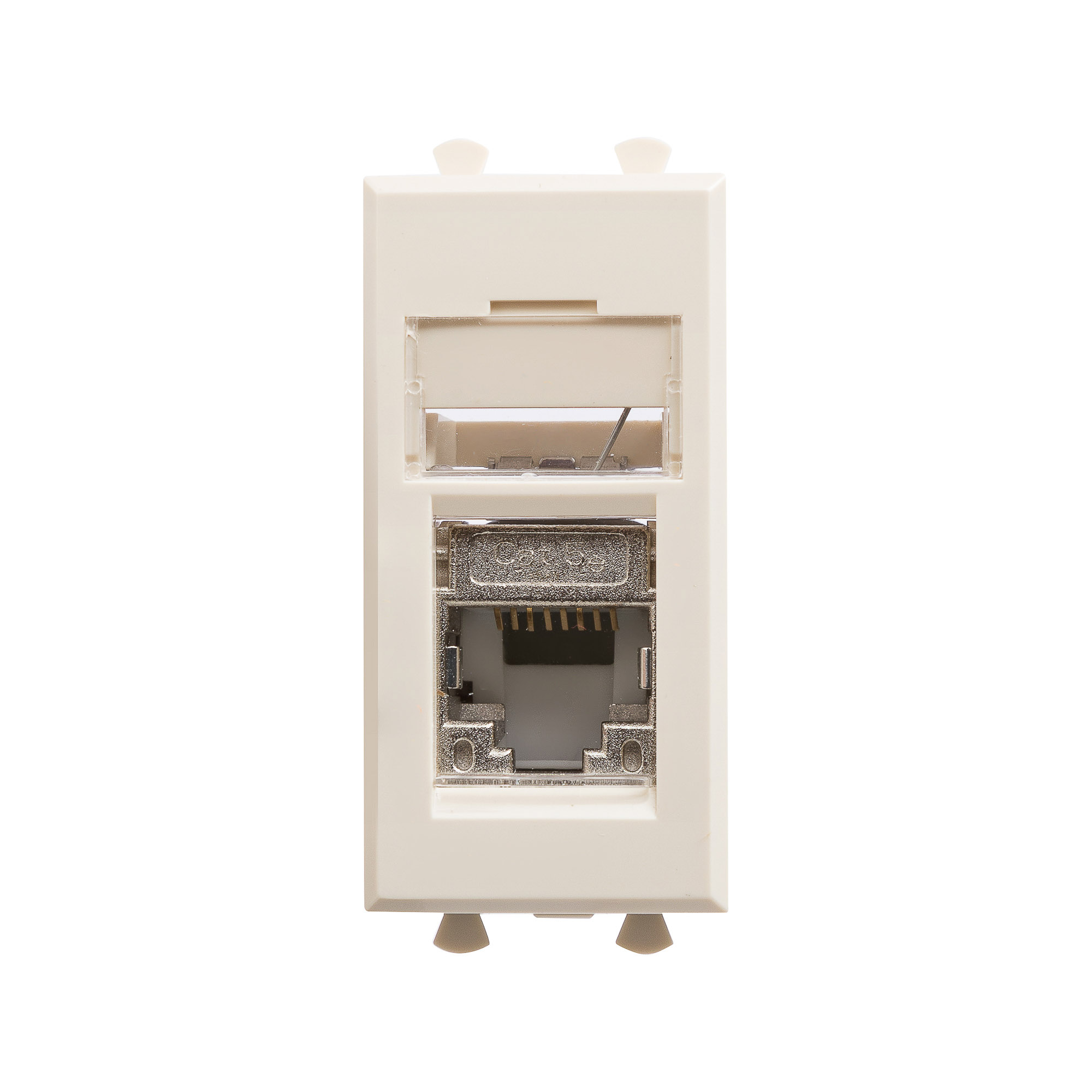 Компьютерная розетка RJ-45 модульная, кат.5е экранированная, Avanti, ванильная дымка, 1 модуль