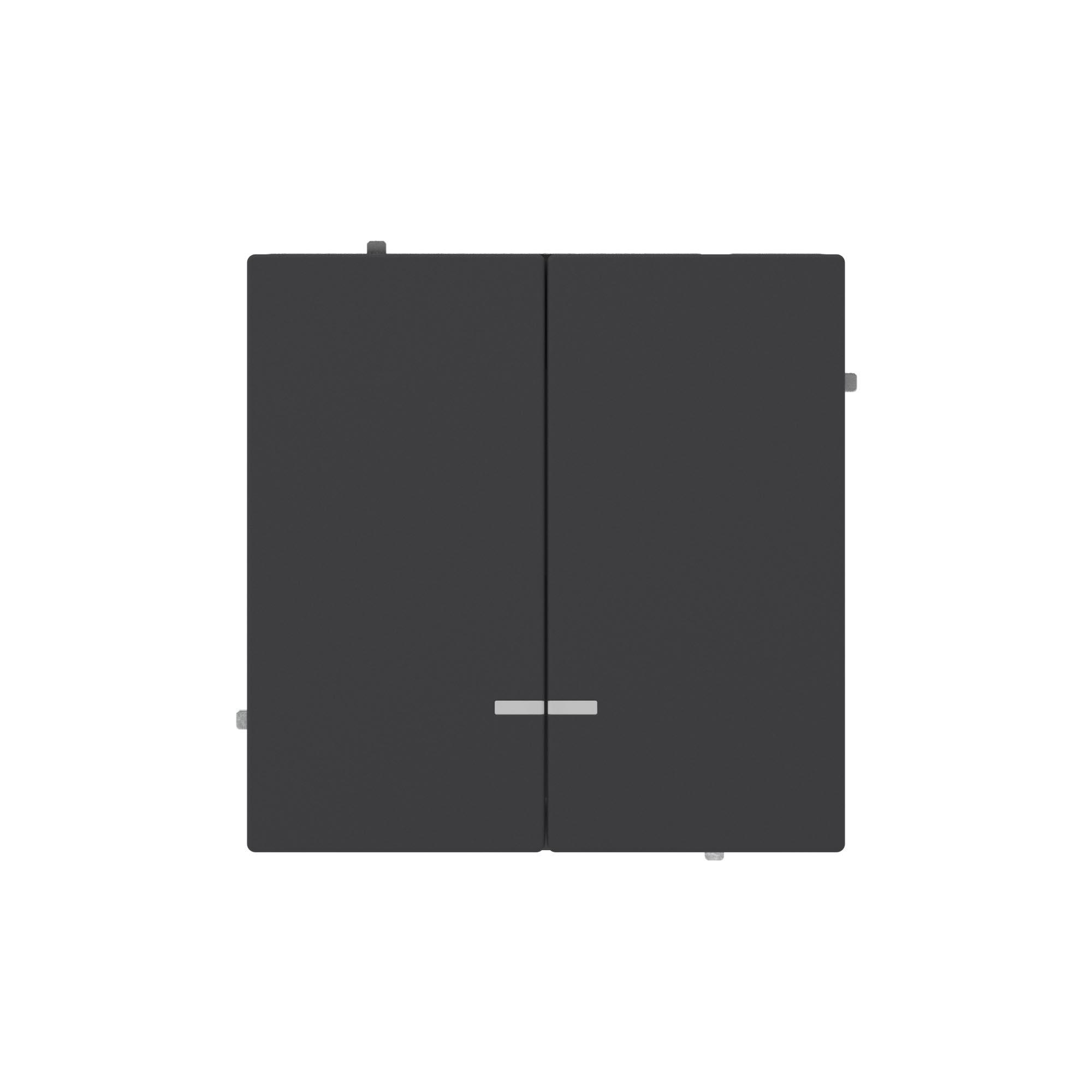 Переключатель двухклавишный с подсветкой, KANT, черный уголь