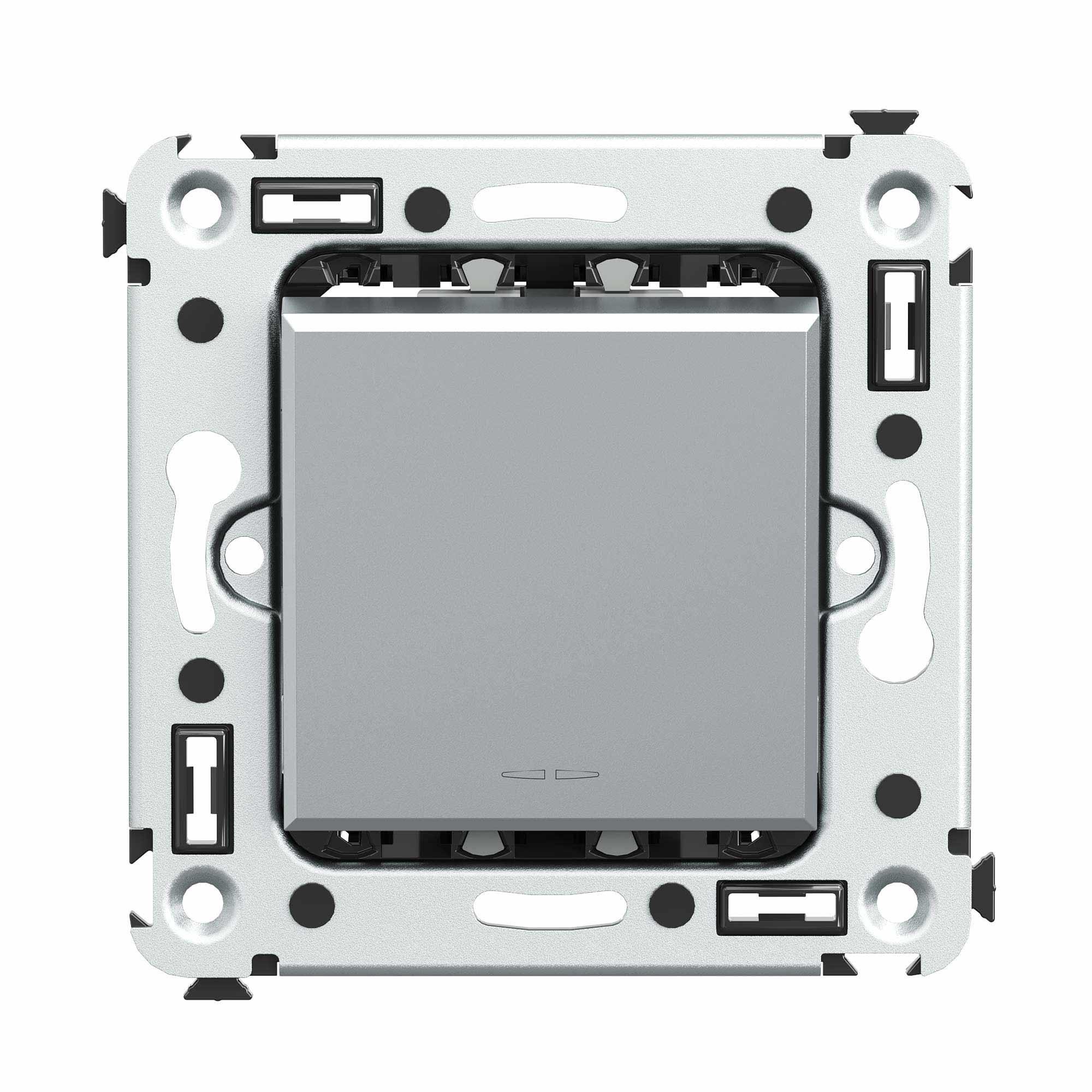 Avanti Инвертор одноклавишный в стену Закаленная  сталь (Переключатель сх.7)