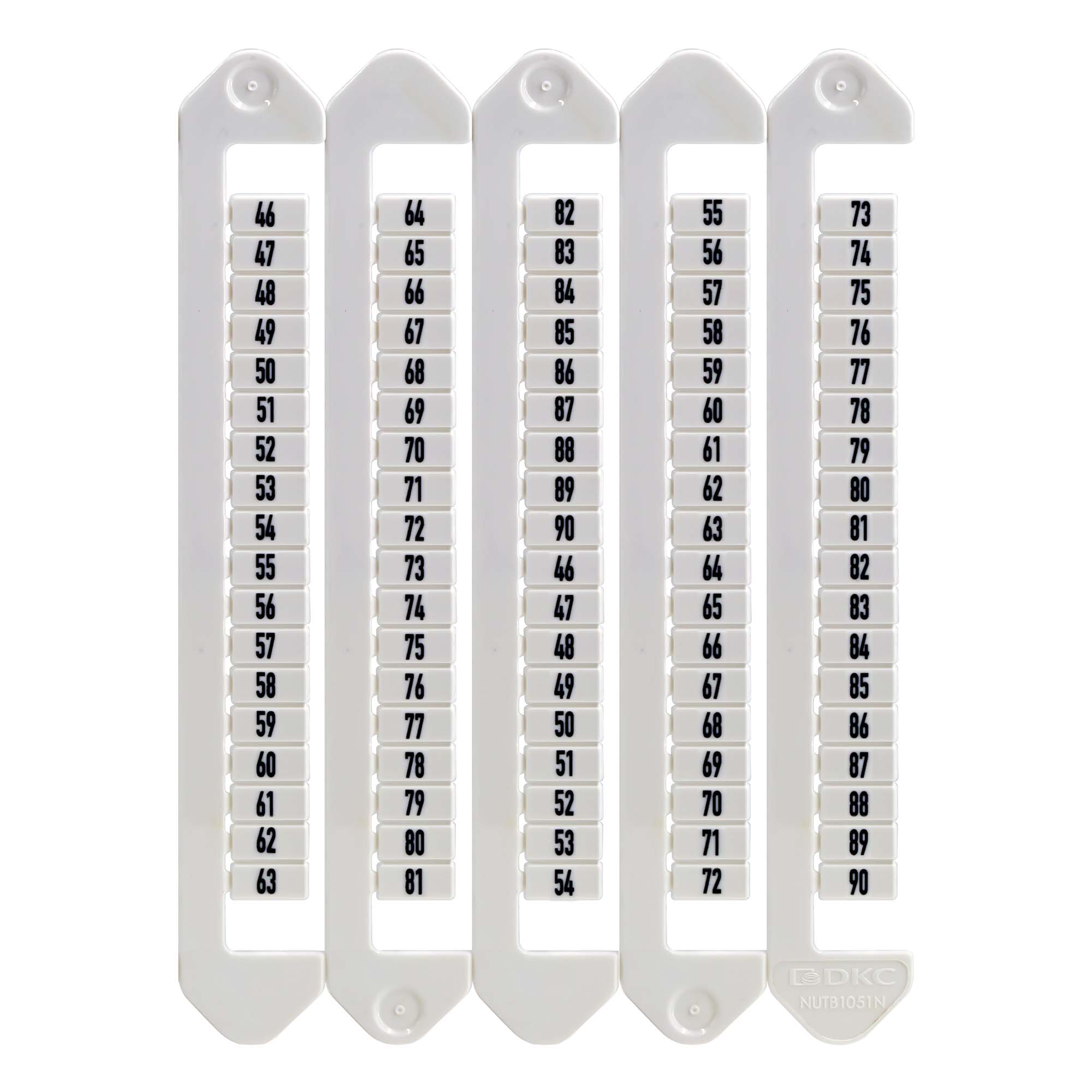 Маркировка для клемм, ширина 5 мм, от 91 до 135, вертикалная ориентация