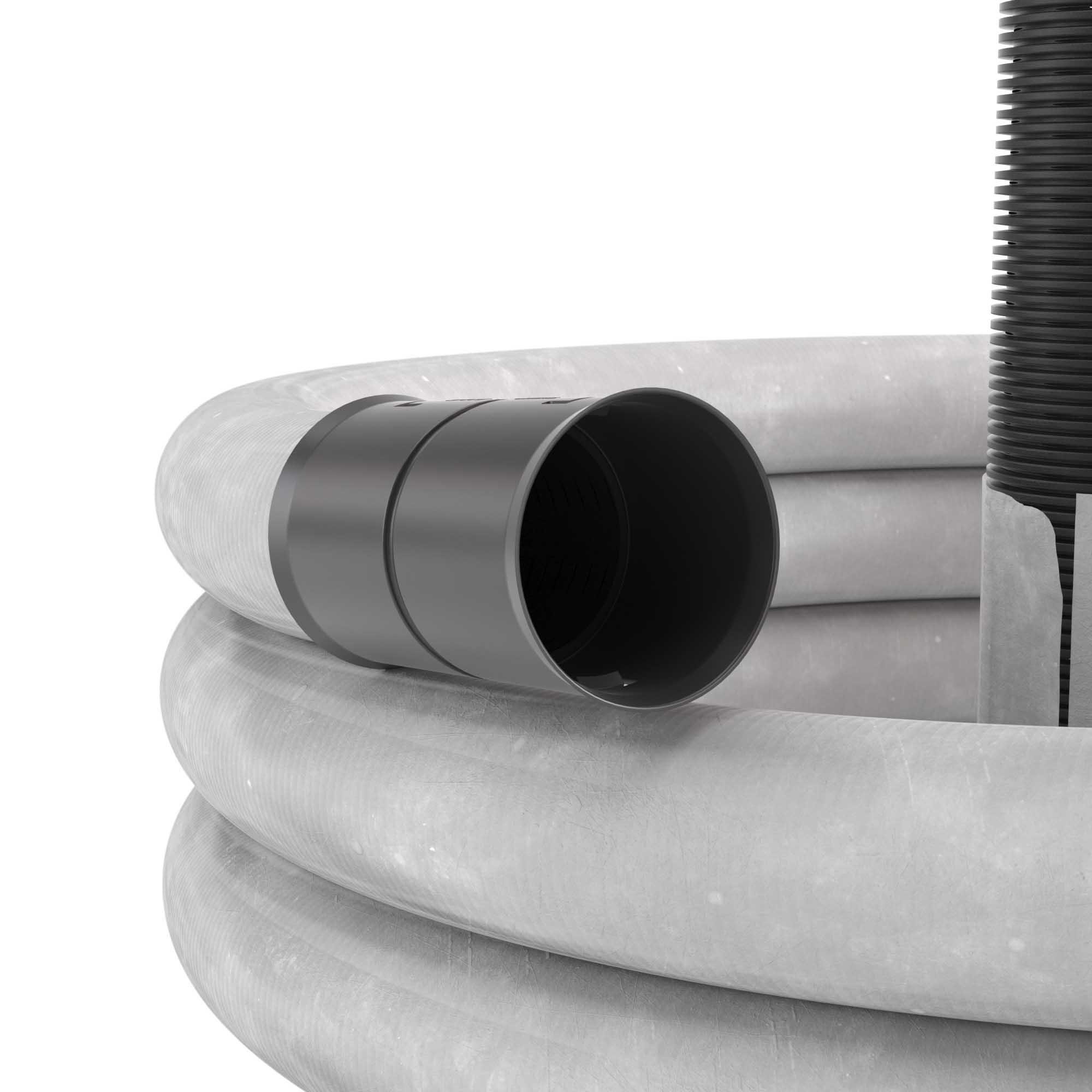 Труба гибкая двустенная дренажная 200мм с геофильтром класс SN8