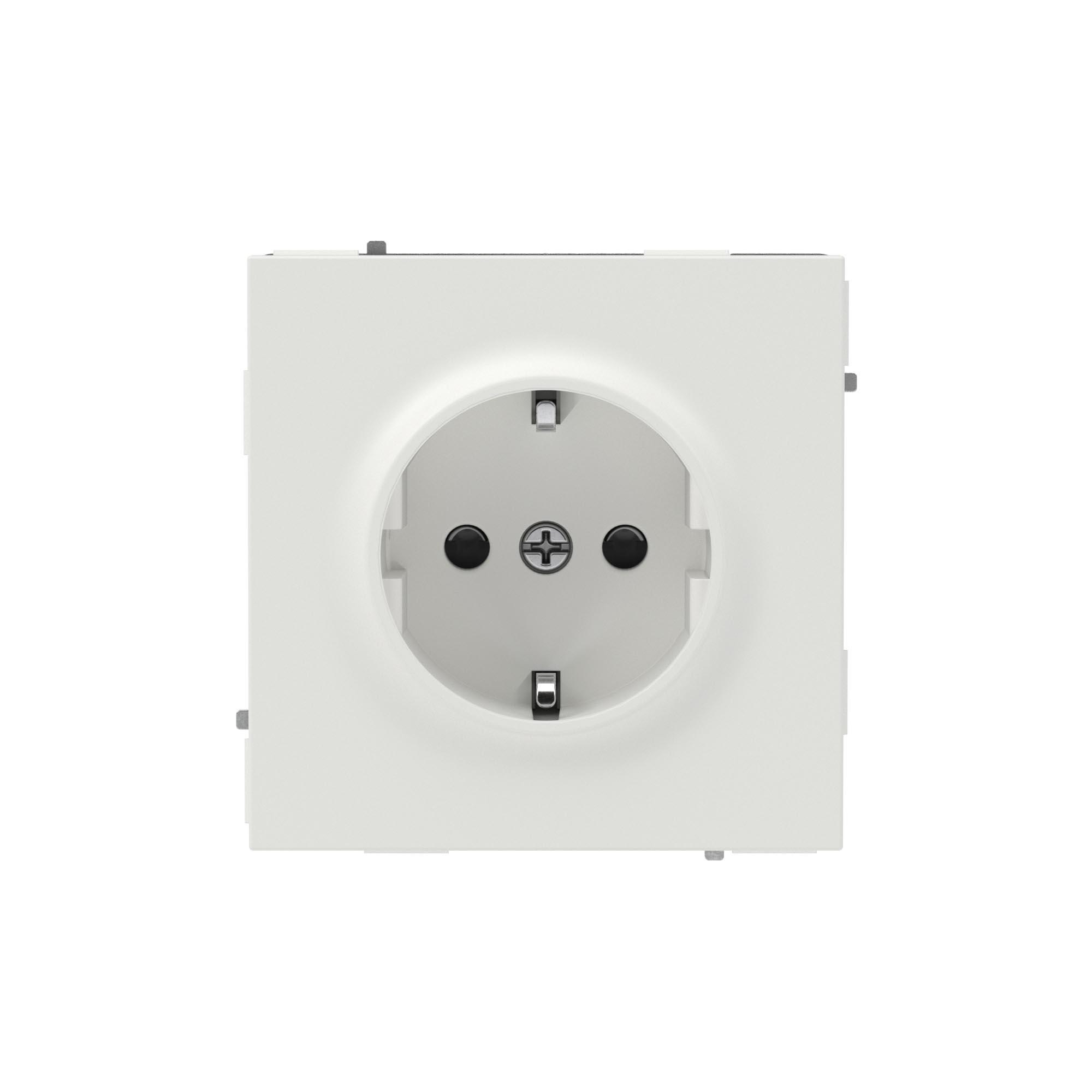 Розетка силовая, 2P+E, с заземлением без з/ш,     KANT, белый песок