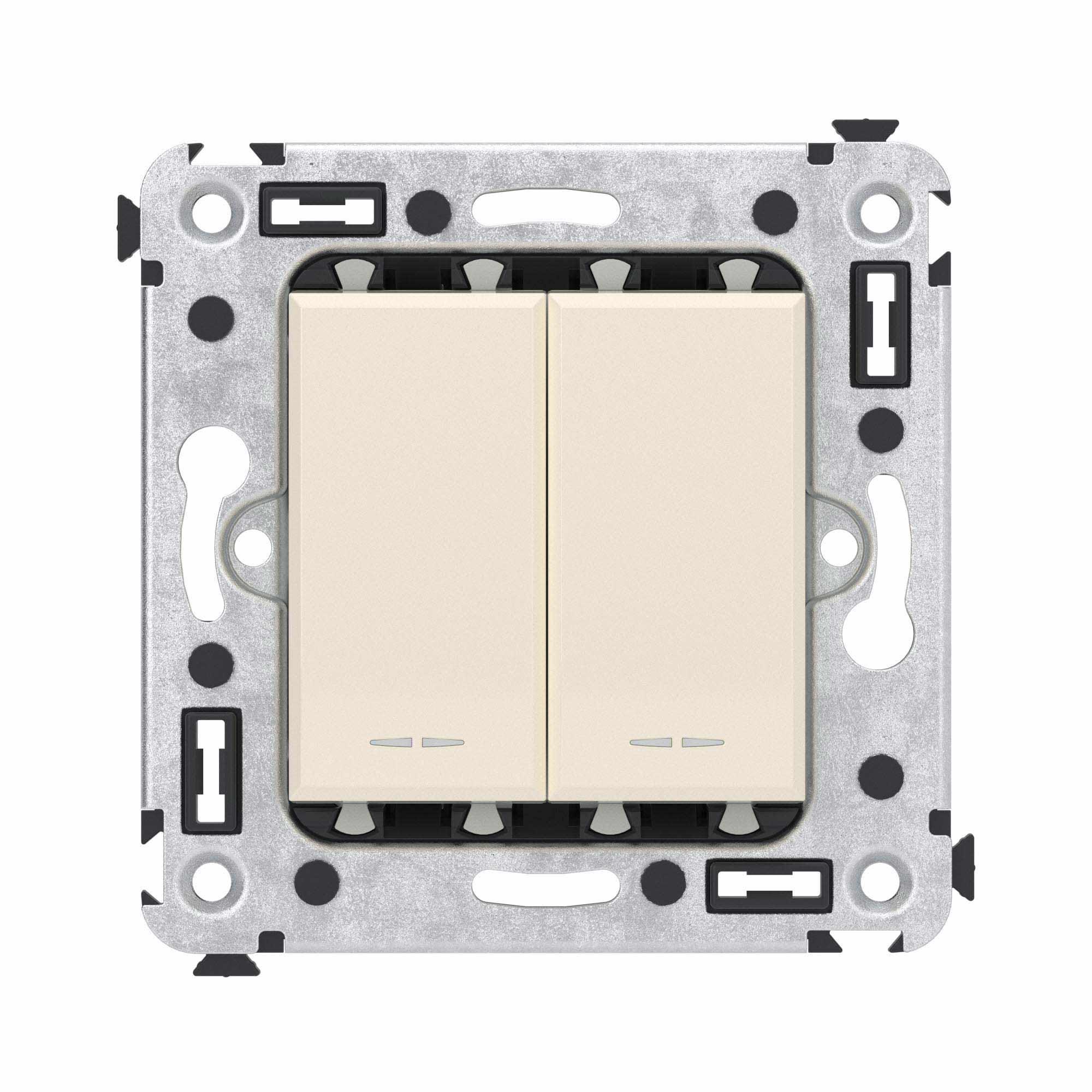 Avanti Кнопка двухклавишная в стену,Ванильная дым ка