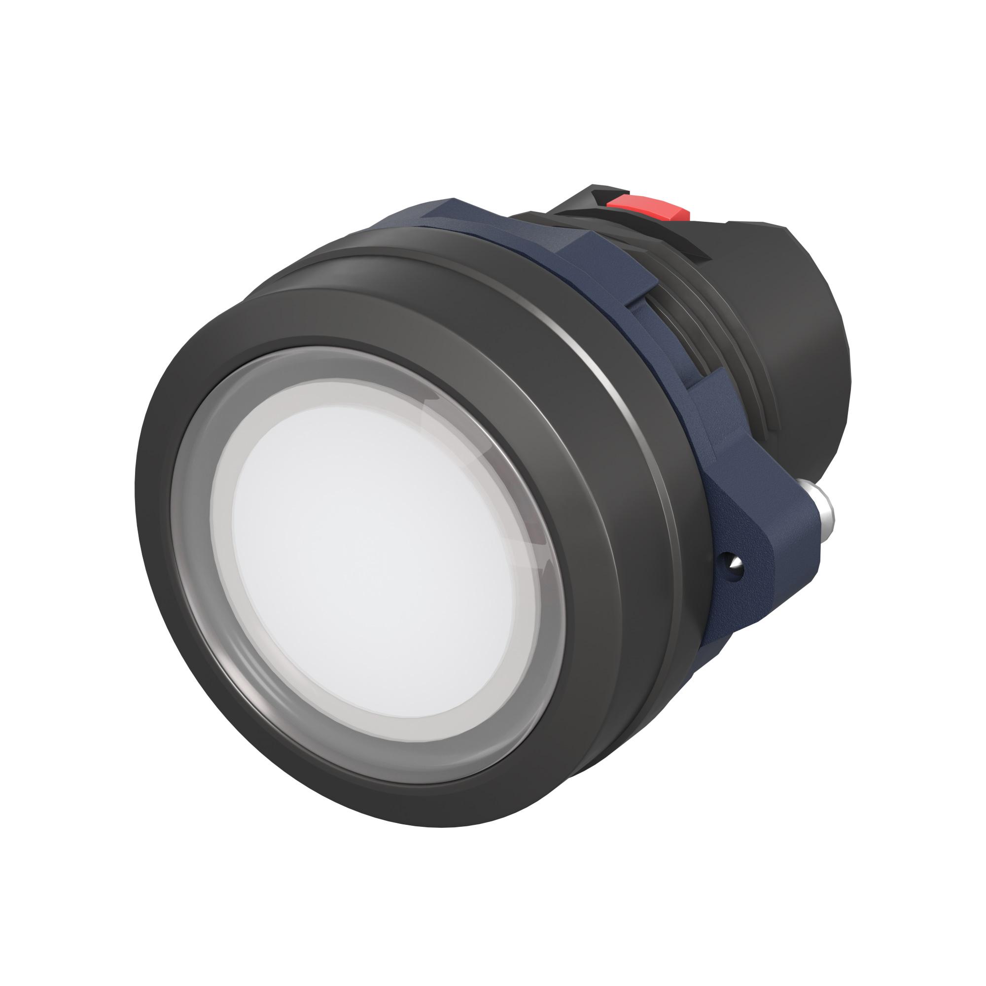 Головка кнопки плоская прозрачная без фиксации, белая