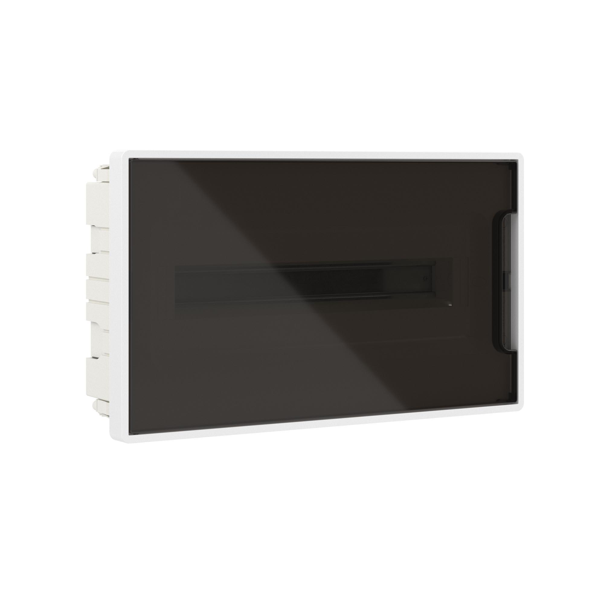 Щиток 18 мод встраиваемый Фрейм (FRAME), белый, с тонированной дверцей, с 2 шинами PEN на 8 и 10 отв.