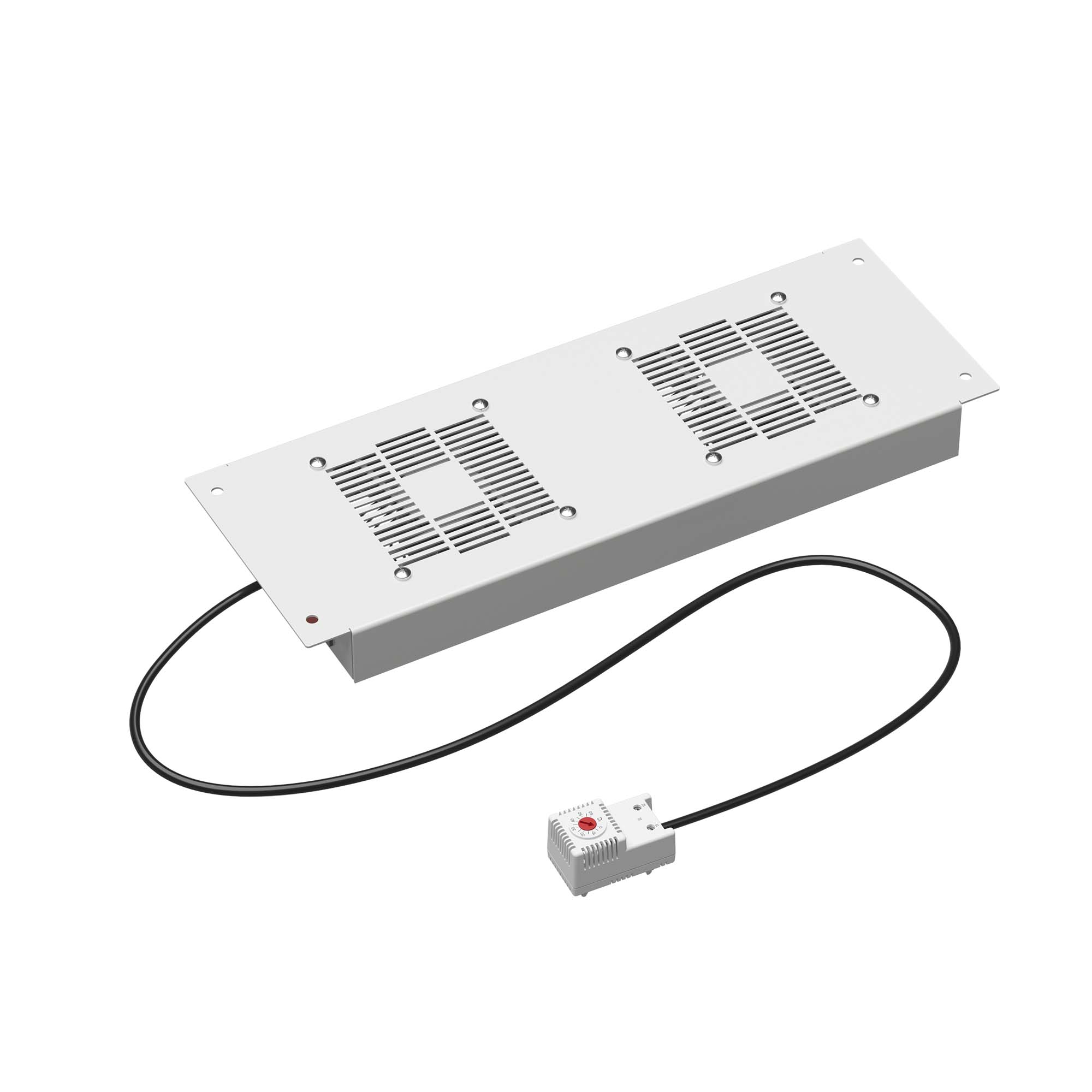 Модуль потолочный 2 вентилятора с термостатом для крыши 600 RAL7035