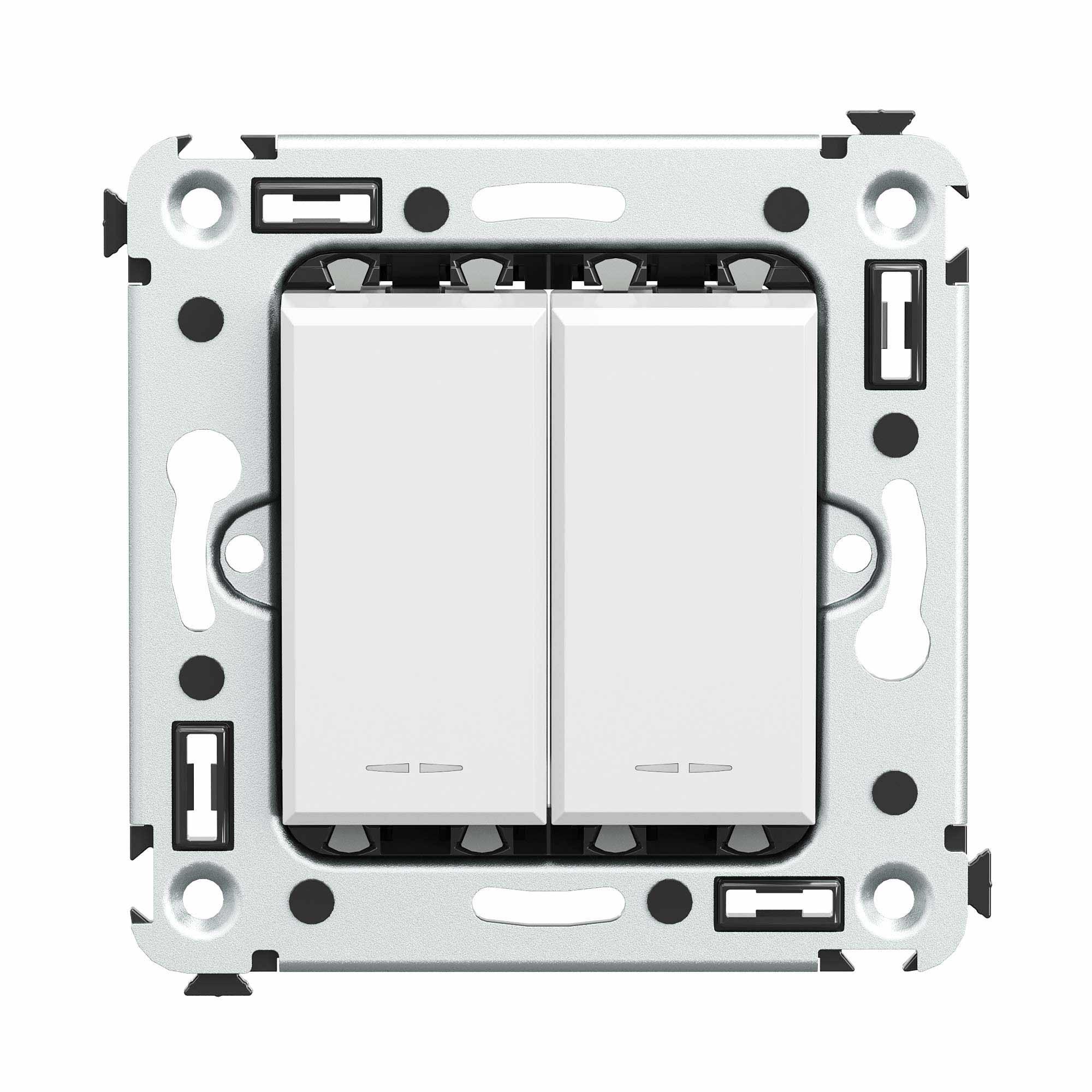 Avanti Инвертор двухклавишный в стену Белое облако(Переключатель сх. 7+7)