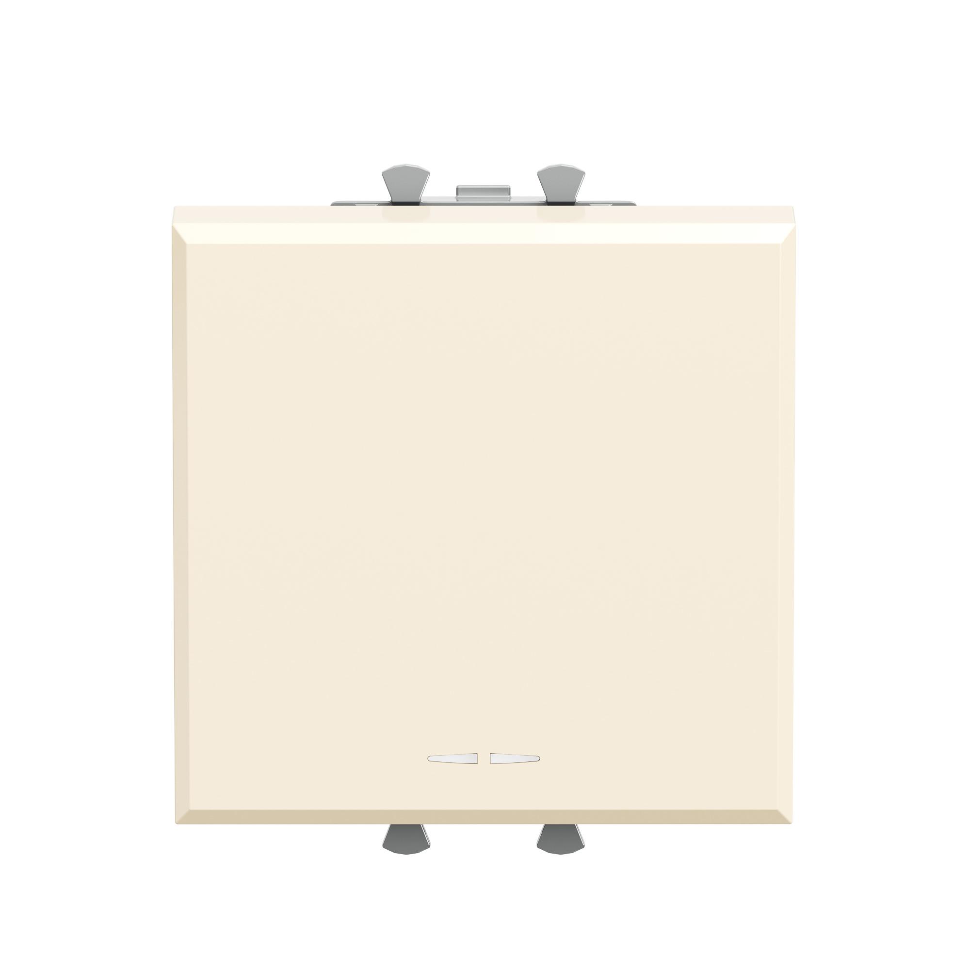 Выключатель одноклавишный модульный, Avanti, ванильная дымка, 2 модуля