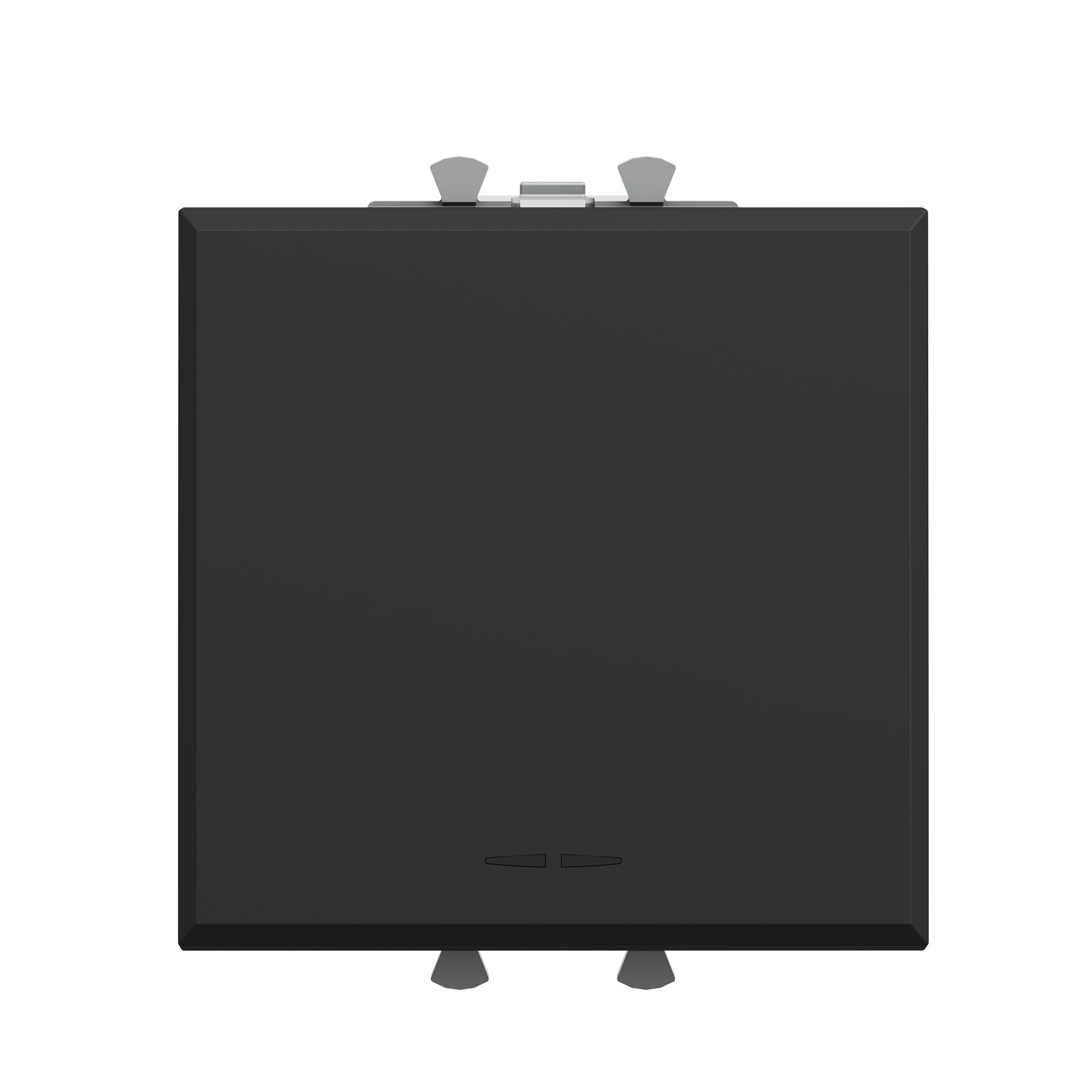 Avanti Выключатель двухполюсный одноклавишный модульный, , Черный матовый, 2 модуля