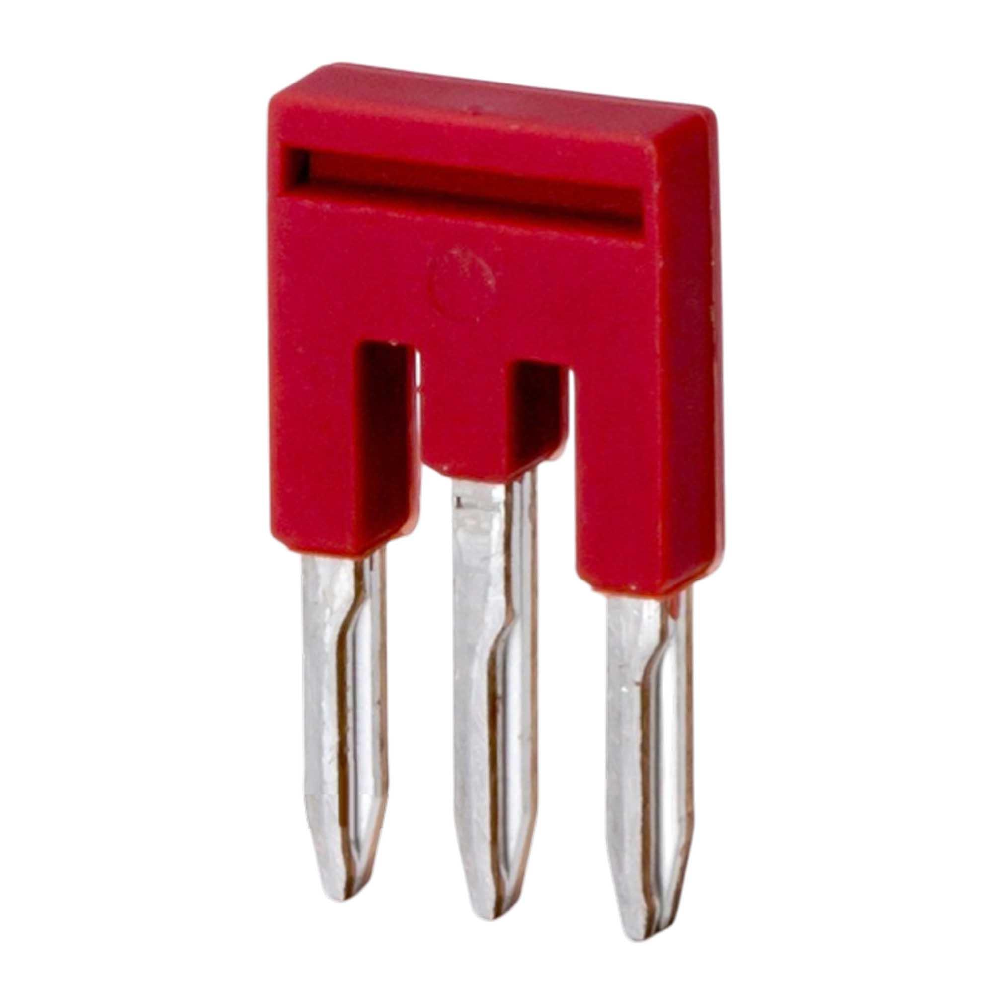 Вставные перемычки предназначены для быстрого и надежного перемыкания клемм на 2,5 мм?. Используются с винтовыми и push-in клеммами. Допускается выкусывание отдельных полюсов, кроме крайних. Шаг полюсов 3,5 мм. Количество полюсов - 3.