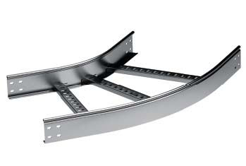 Угол горизонтальный 45 градусов 80x500 R900 цинк-ламельный в комплекте крепежные элементы соединительные пластины