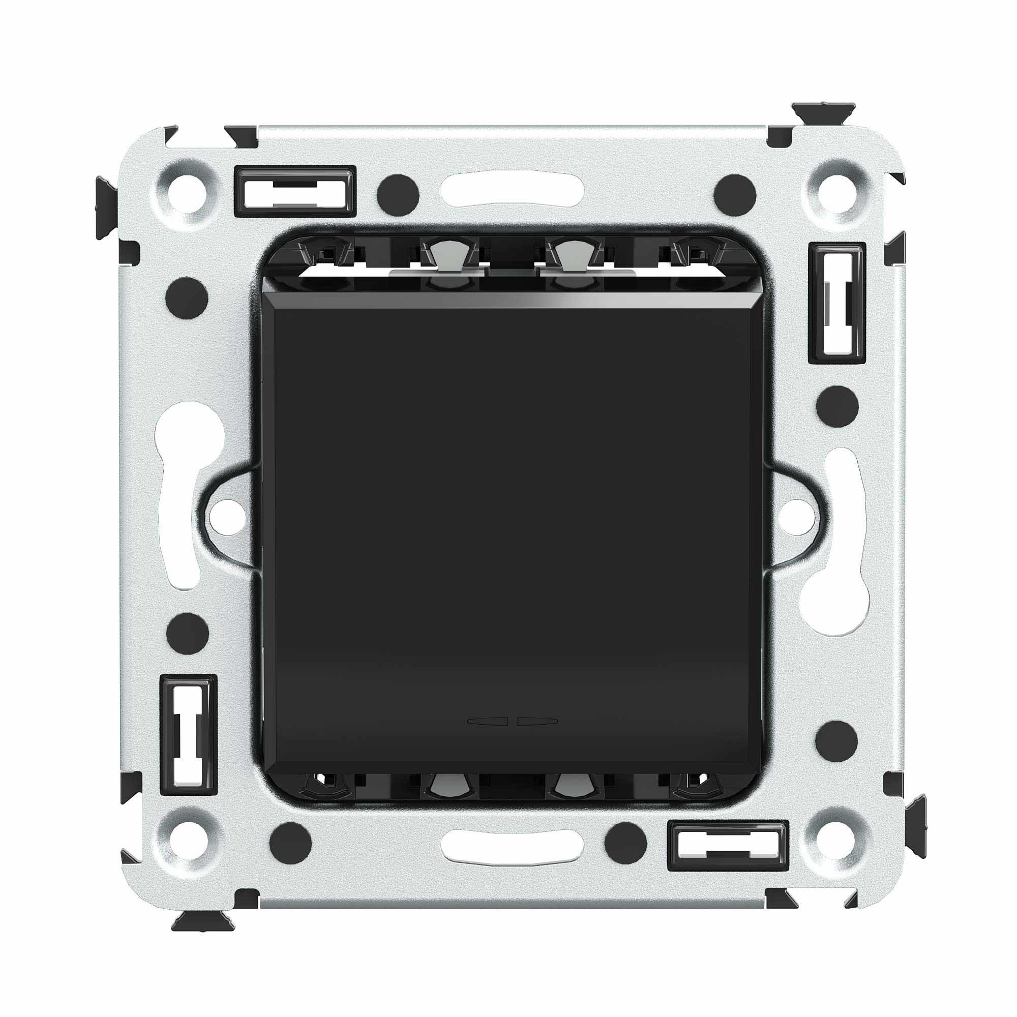 Avanti Инвертор одноклавишный в стену Черный      квадрат (Переключатель сх.7)