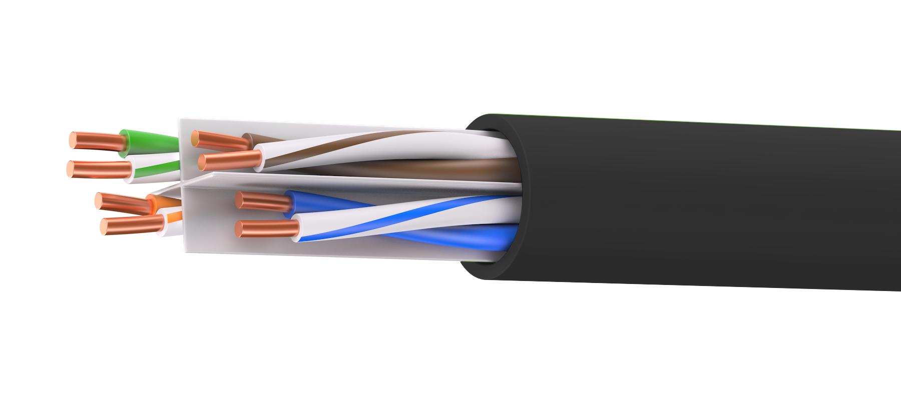 Витая пара U/UTP кат. 6, 4 пары, нг(А)-HF, катушка 305 м