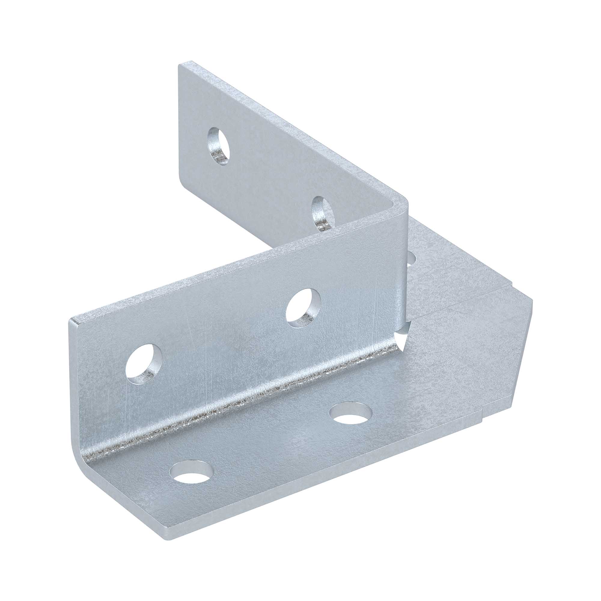 Уголок крепежный 90 градусов двухлучевой 8 отверстий горячеоцинкованный