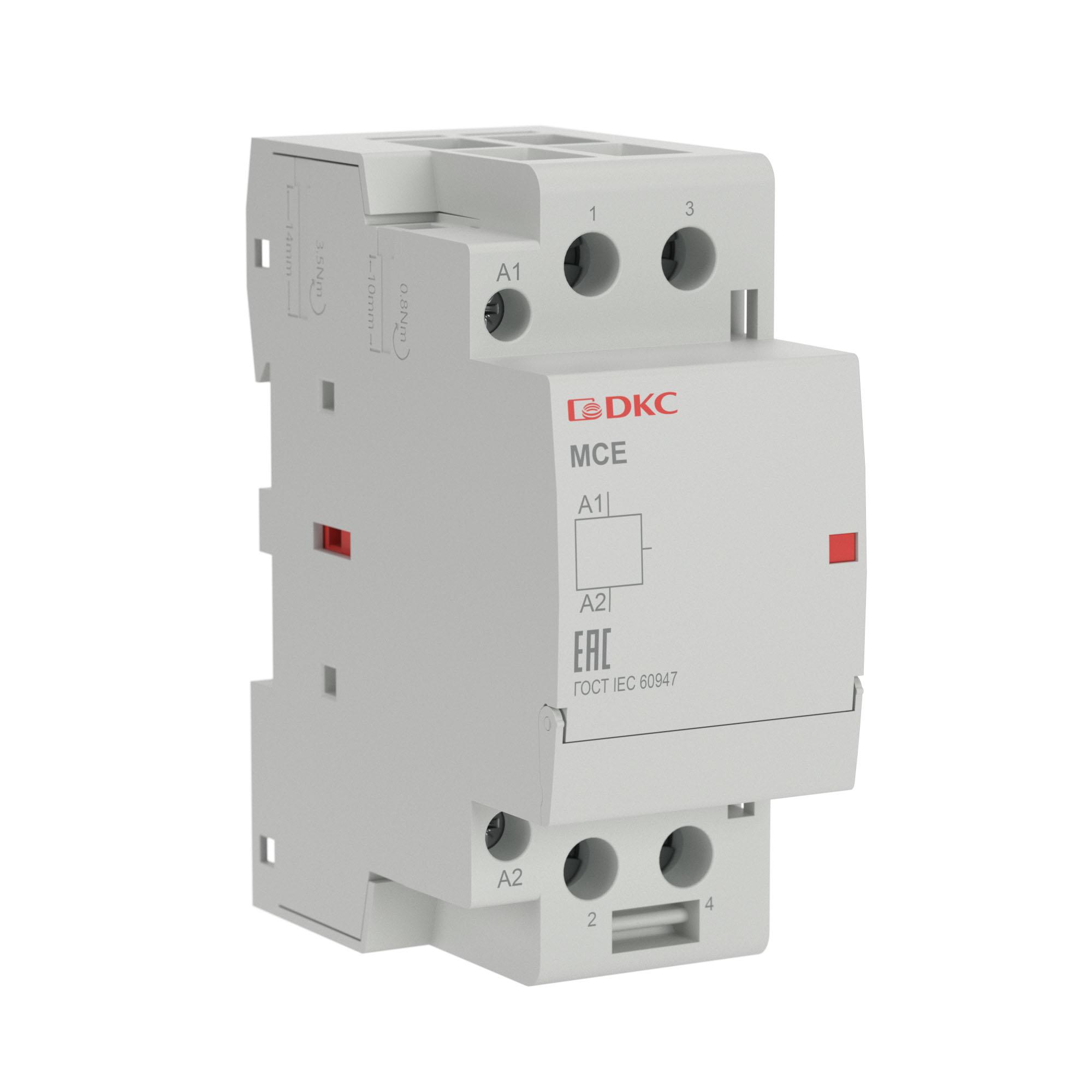 Контактор модульный YON max типа MCE, 2P, 40A, 24В DC, 2НО