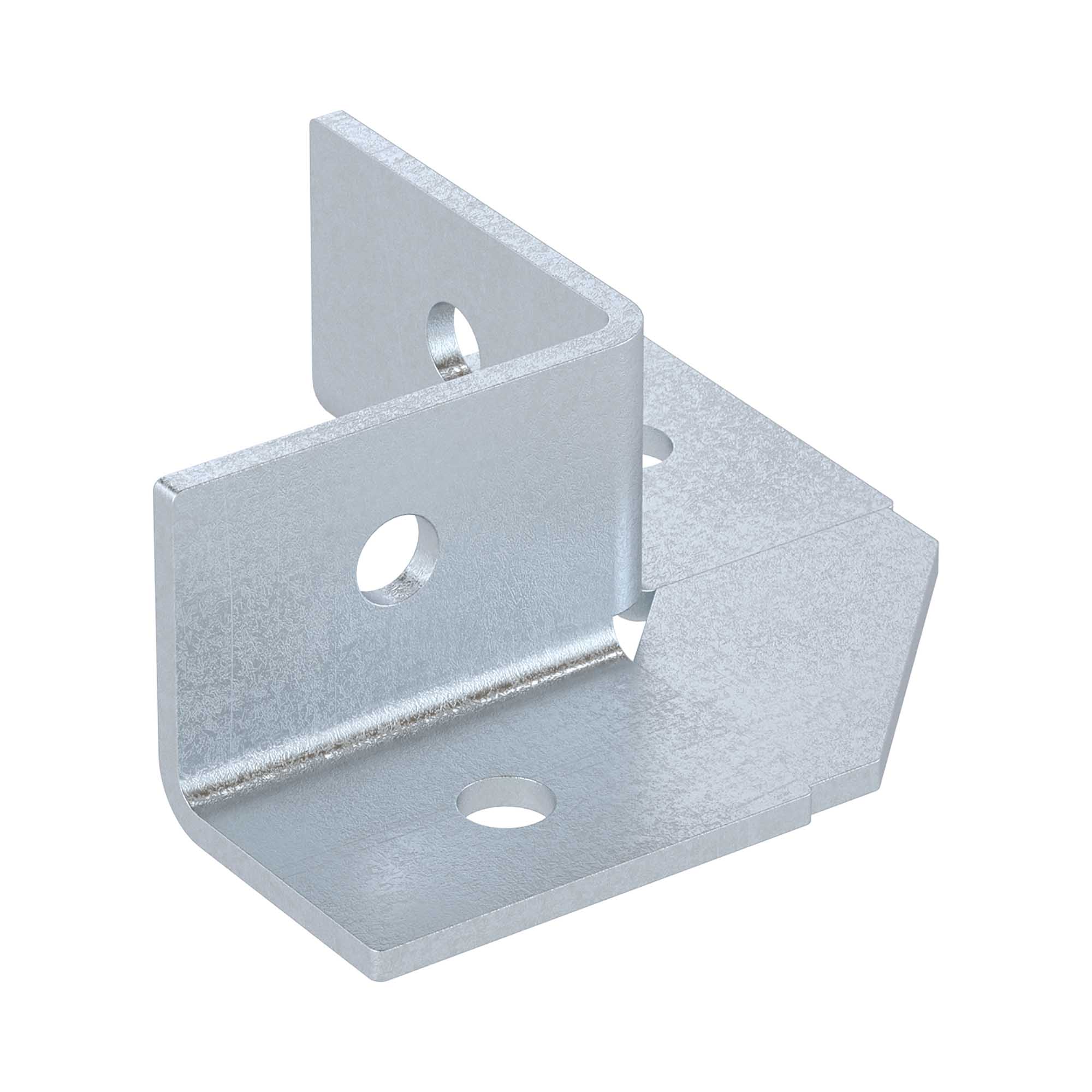 Уголок крепежный 90 градусов двухлучевой 4 отверстия горячеоцинкованный