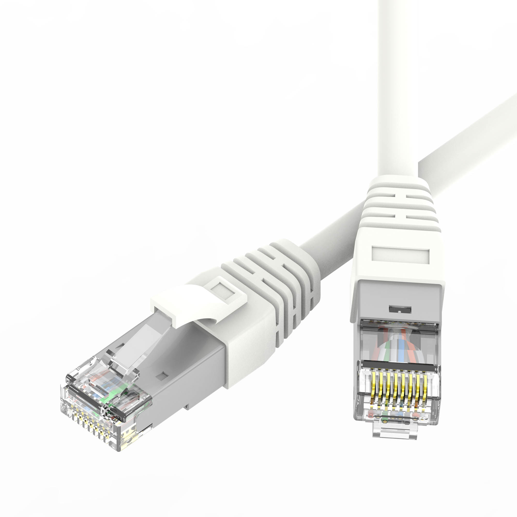 Патч-корд экранированный SLIM CAT6A S/FTP 4х2, 28 AWG, LSZH, белый, 0,5м