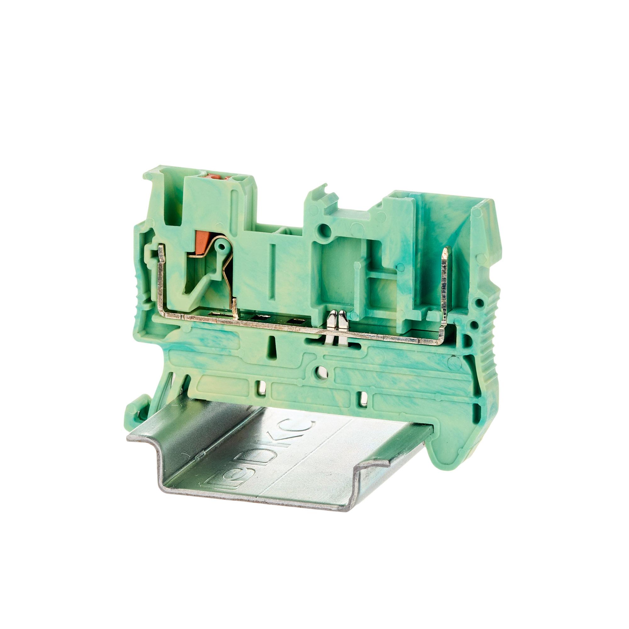 Клемма заземления под вставной разъем, зажим push-in, 2 точки подключения, 2.5 кв.мм