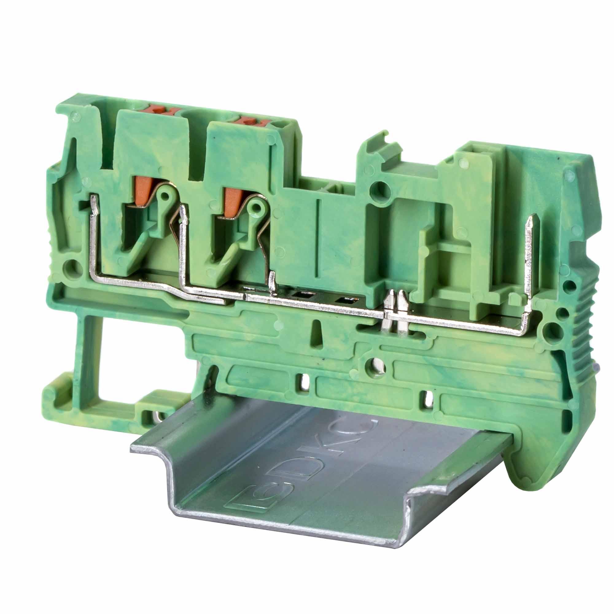 Клемма заземления под вставной разъем, зажим push-in, 3 точки подключения, 2.5 кв.мм