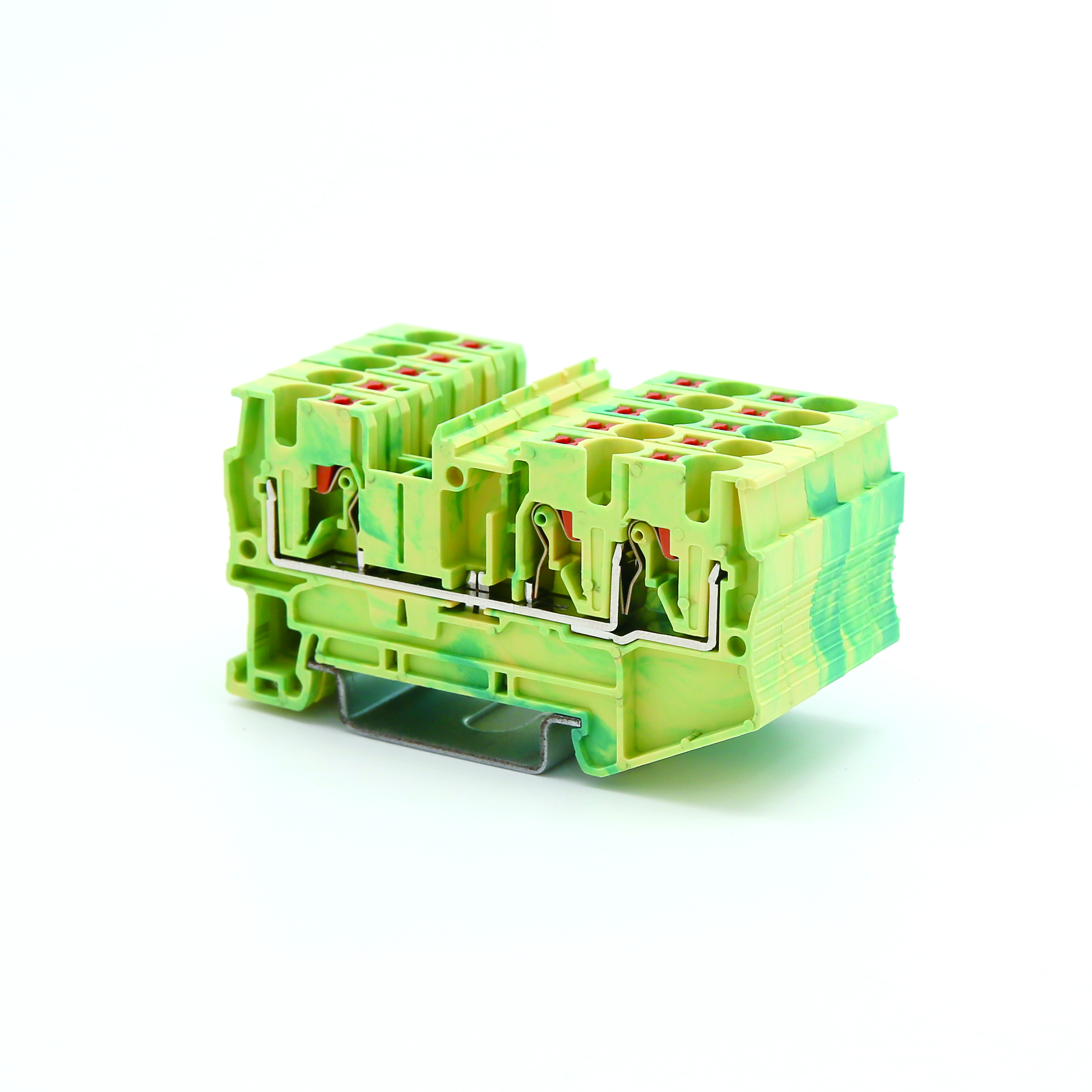 Клемма заземления, зажим push-in, 3 точки подключения, 4 кв.мм