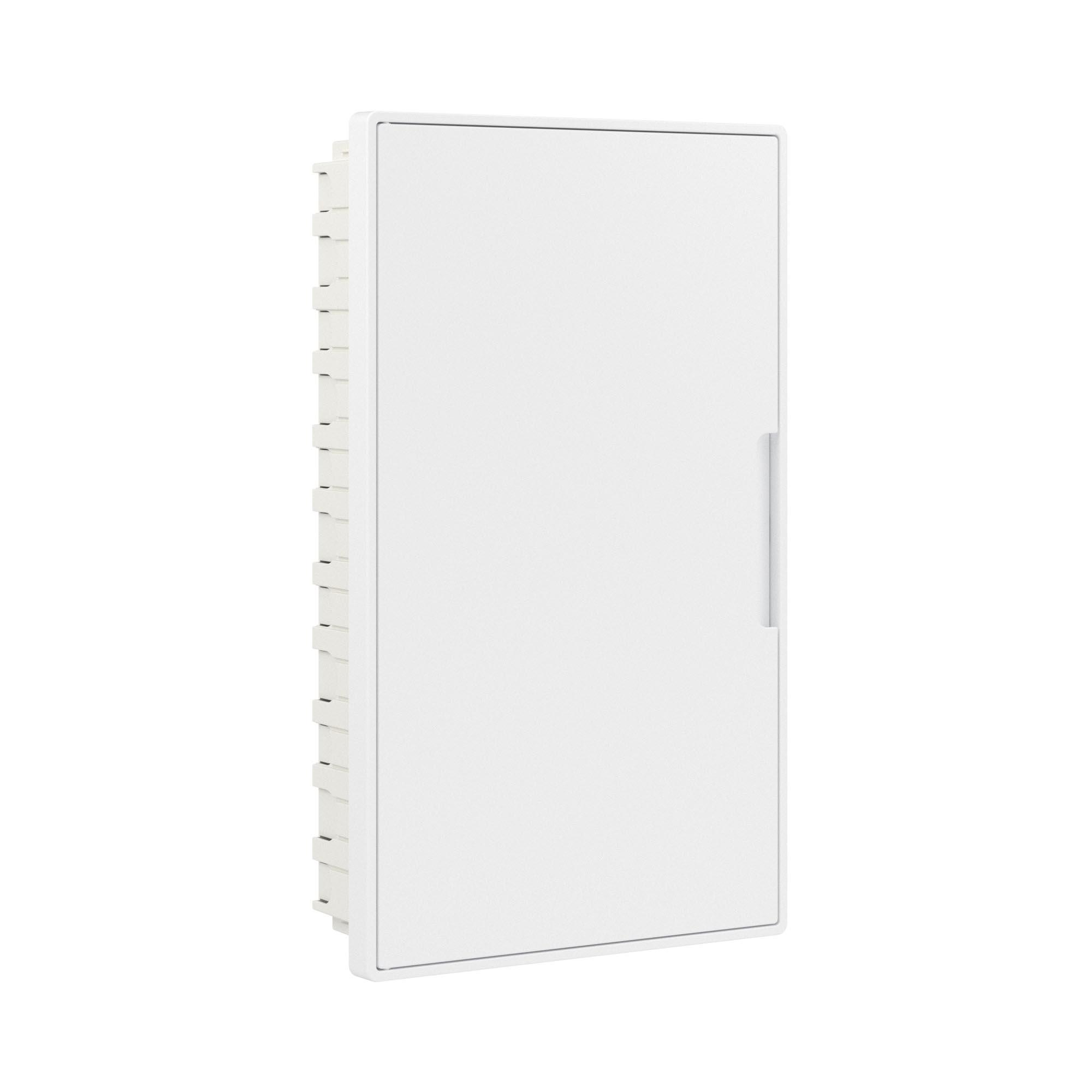 Щиток 36 мод встраиваемый слаботочный Фрейм       (FRAME), белый, с белой дверцей, с монтажной      платой, с 2 розетками (арт. 45005) и 2 коробками  (арт. 10033)