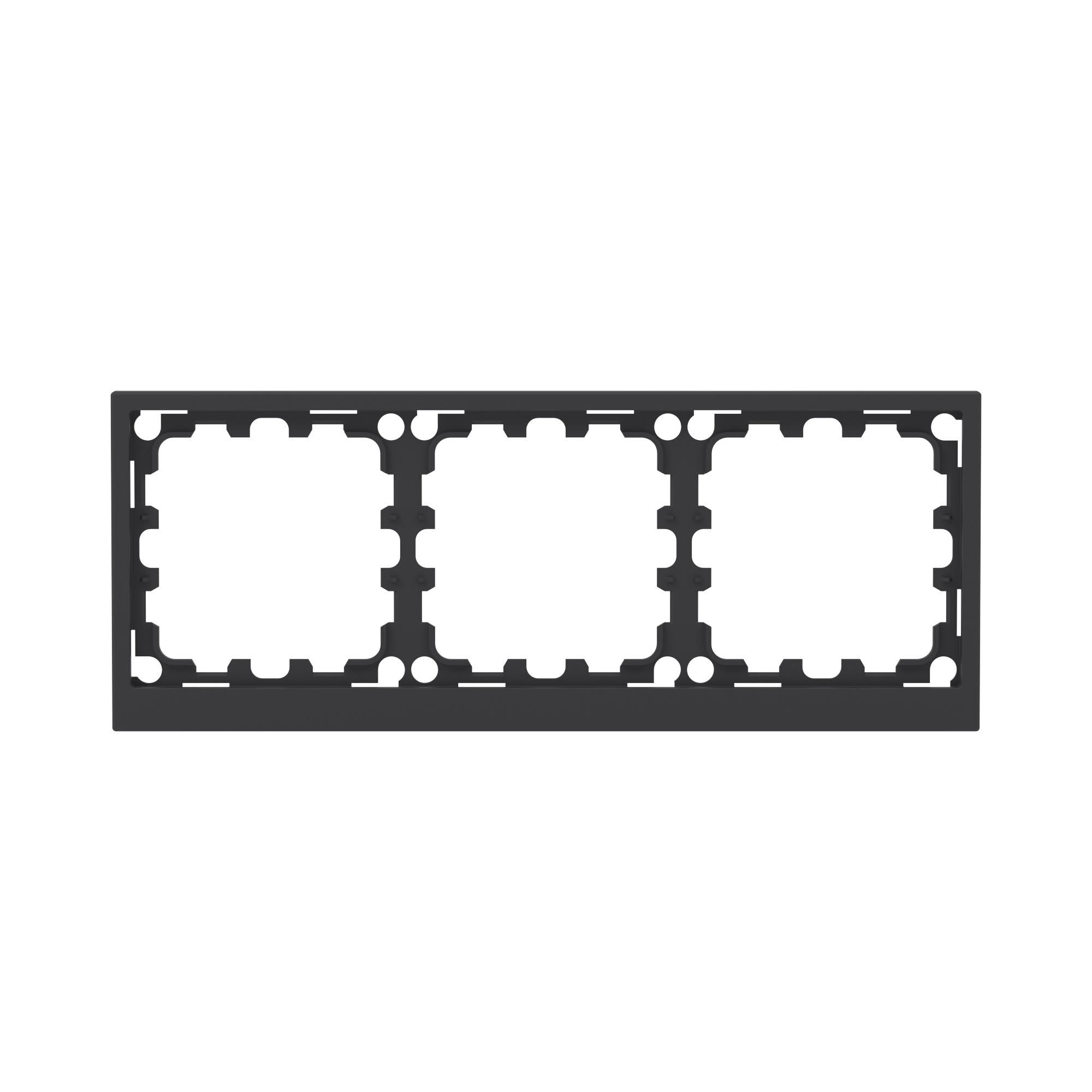 Рамка на 3 поста, KANT, черный уголь