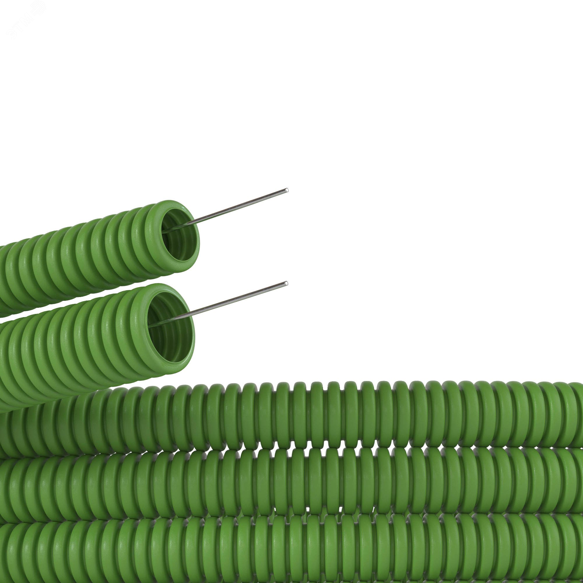 Труба ПВХ гибкая гофр. д.20мм, лёгкая с протяжкой,100м, цвет зеленый 91920G DKC - превью