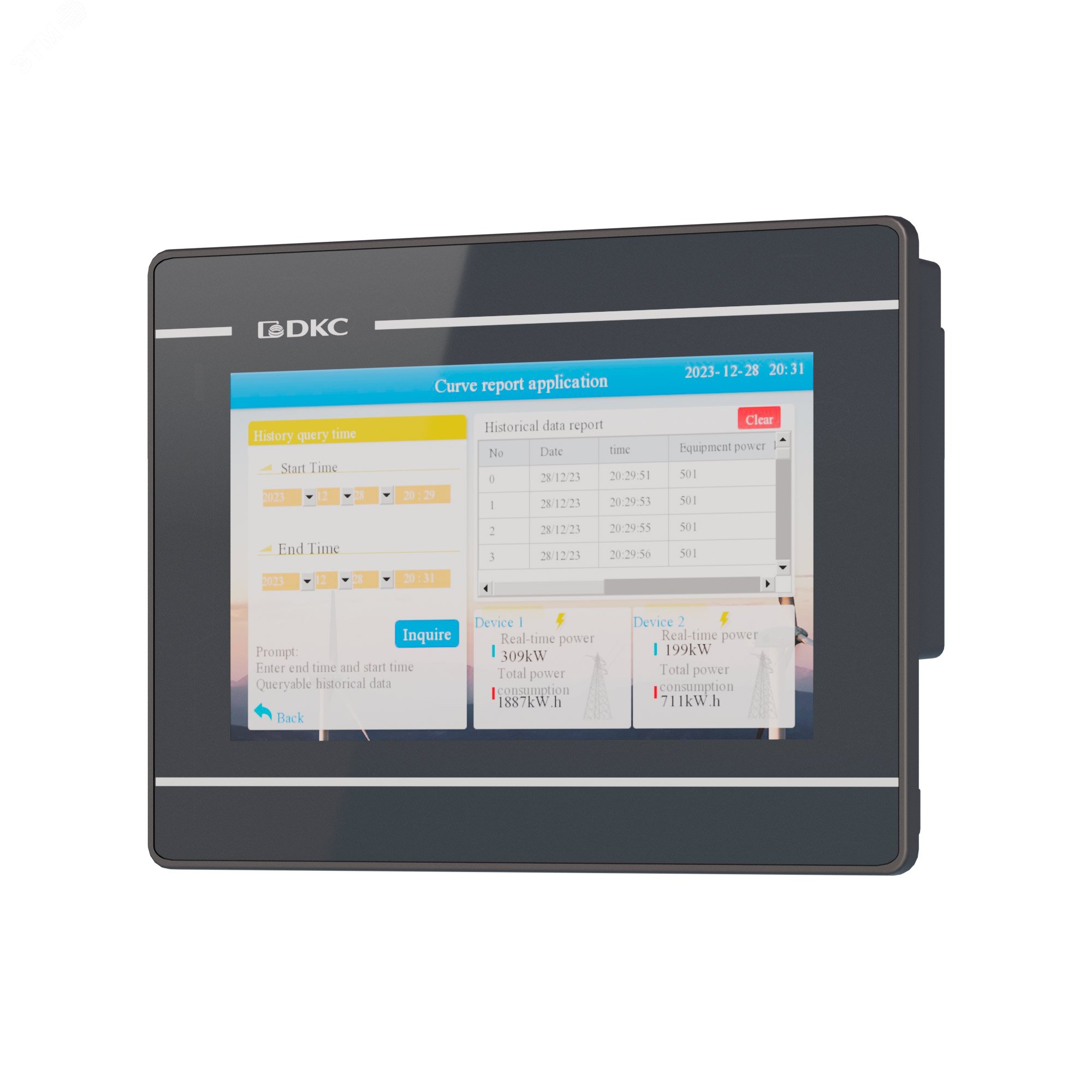 Изображение товара Промышленная операторская панель DKC 7" TFT IP65 RS-232 Ethernet USB