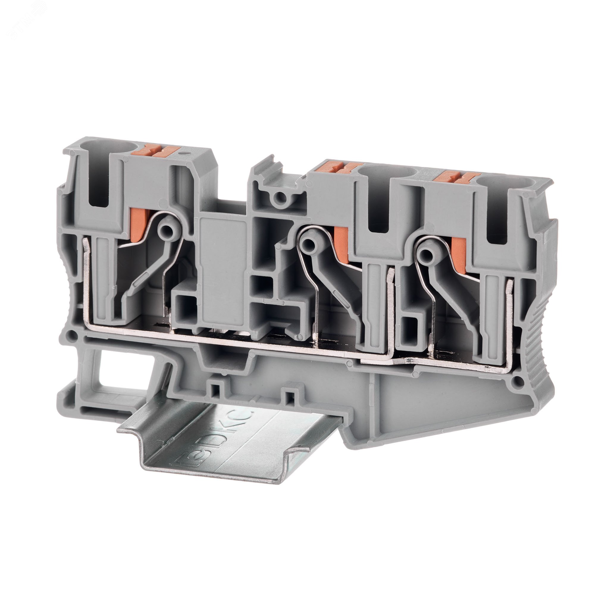 Изображение товара Клемма проходная с зажимом push-in для 3 проводников 10 кв.мм