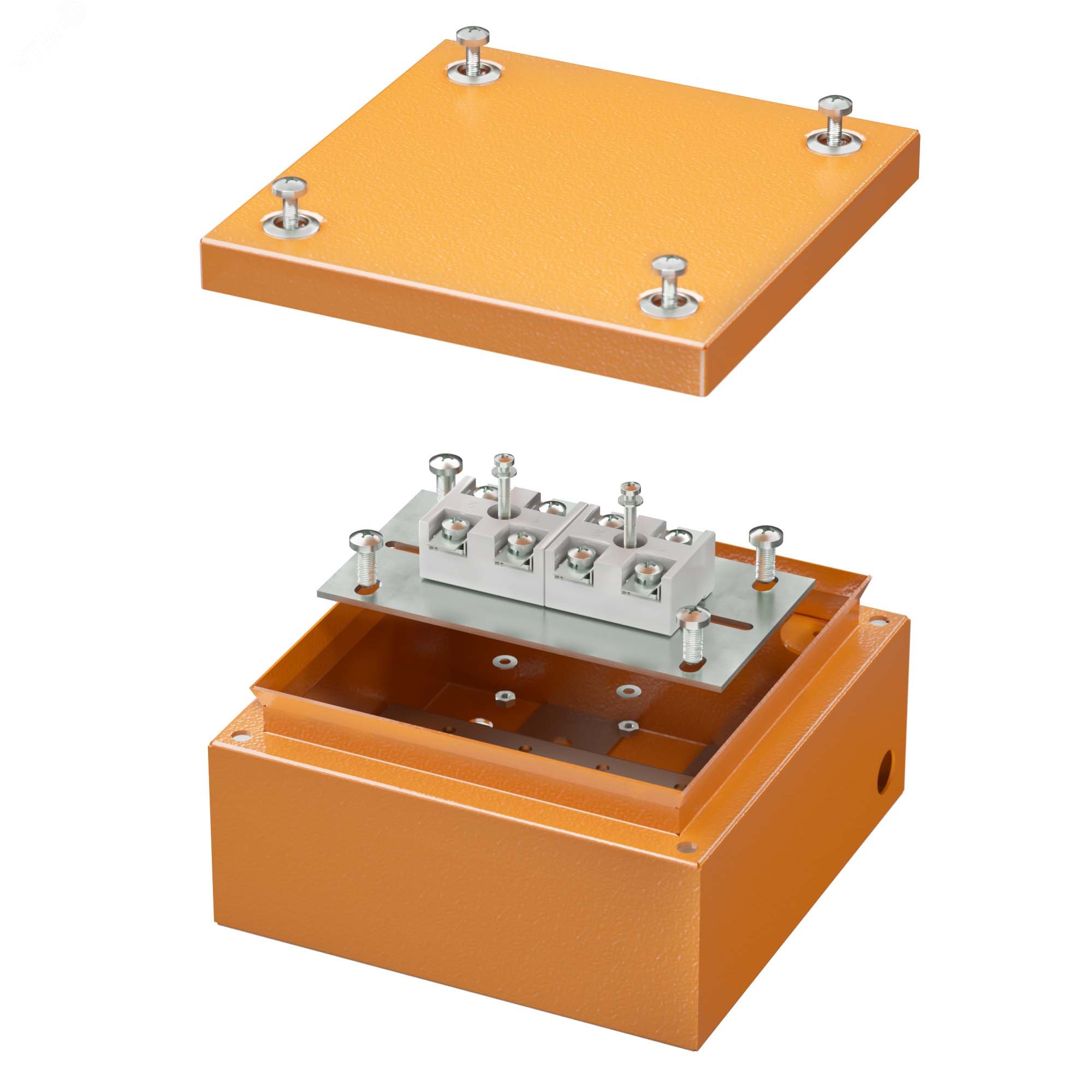 Коробка стальная FS с гладкими стенками и клеммниками  IP66 150х150х80мм 4р  450V 20A 10мм.кв  нерж.контакт FSK30410 DKC - превью 2