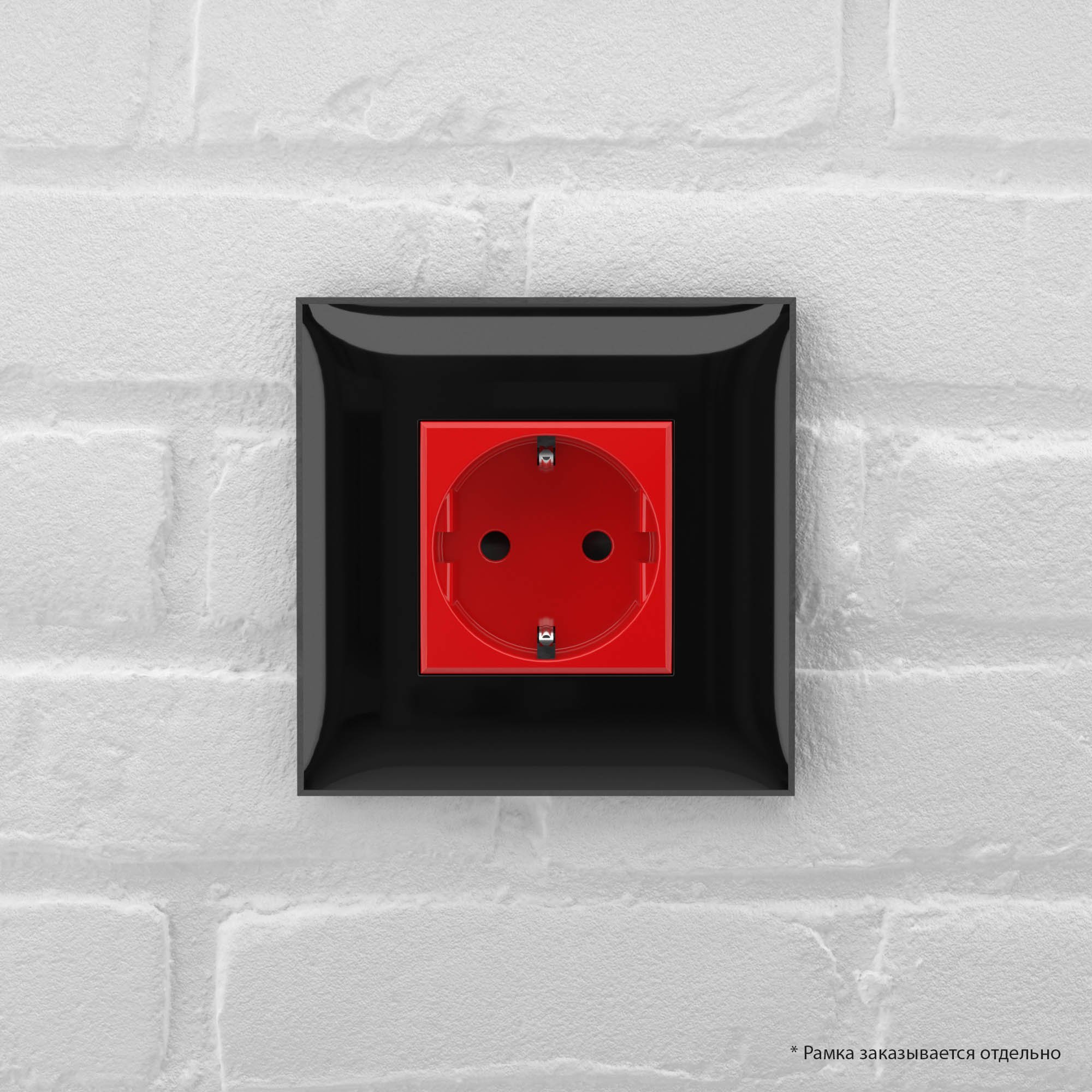 Avanti Розетка в стену, 2P+E, с защитными шторками, ''Красный квадрат'' 4401003 DKC - превью 7