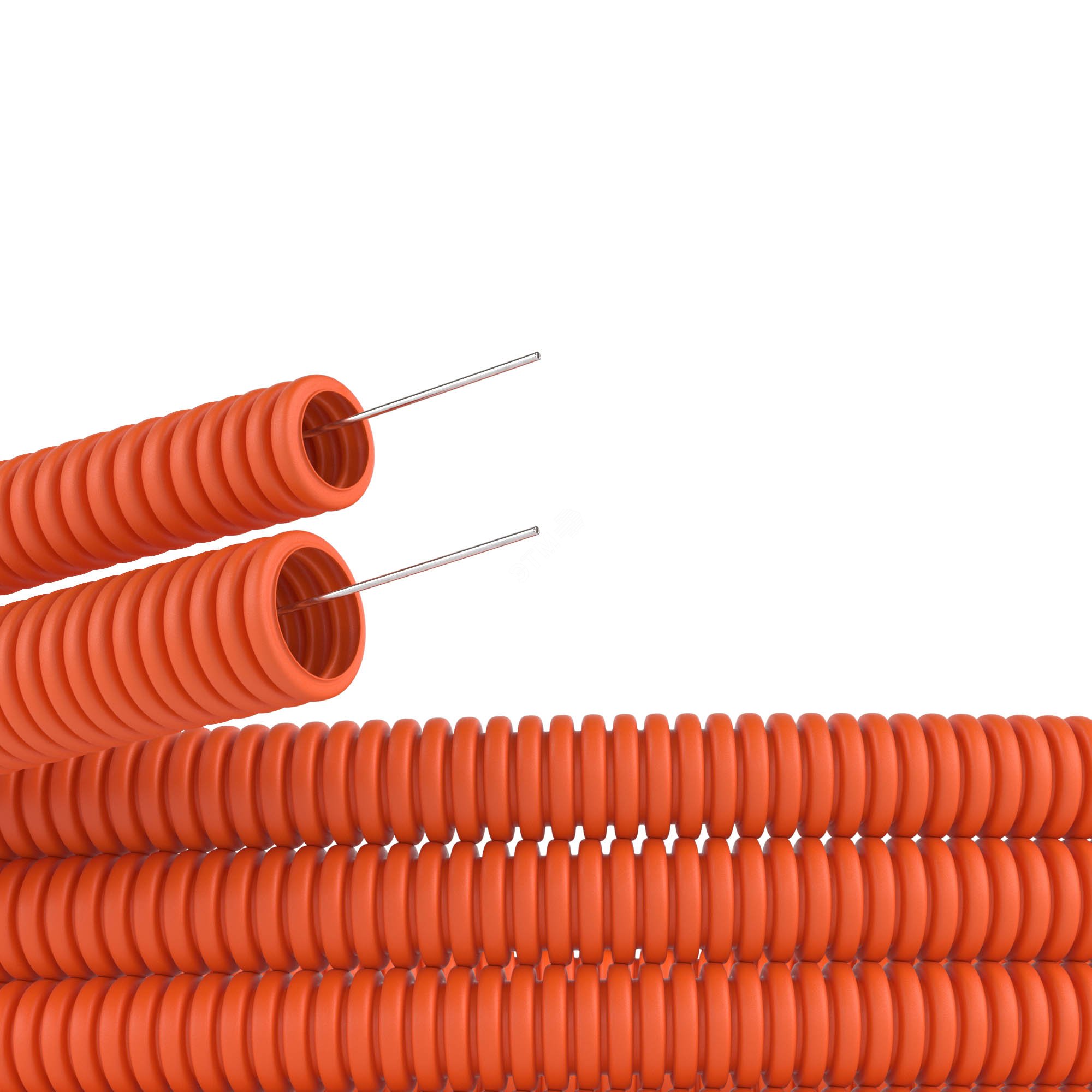 Труба гофрированная ПНД 50мм с протяжкой тяжелая оранжевая (15м) 71550 DKC - превью 2