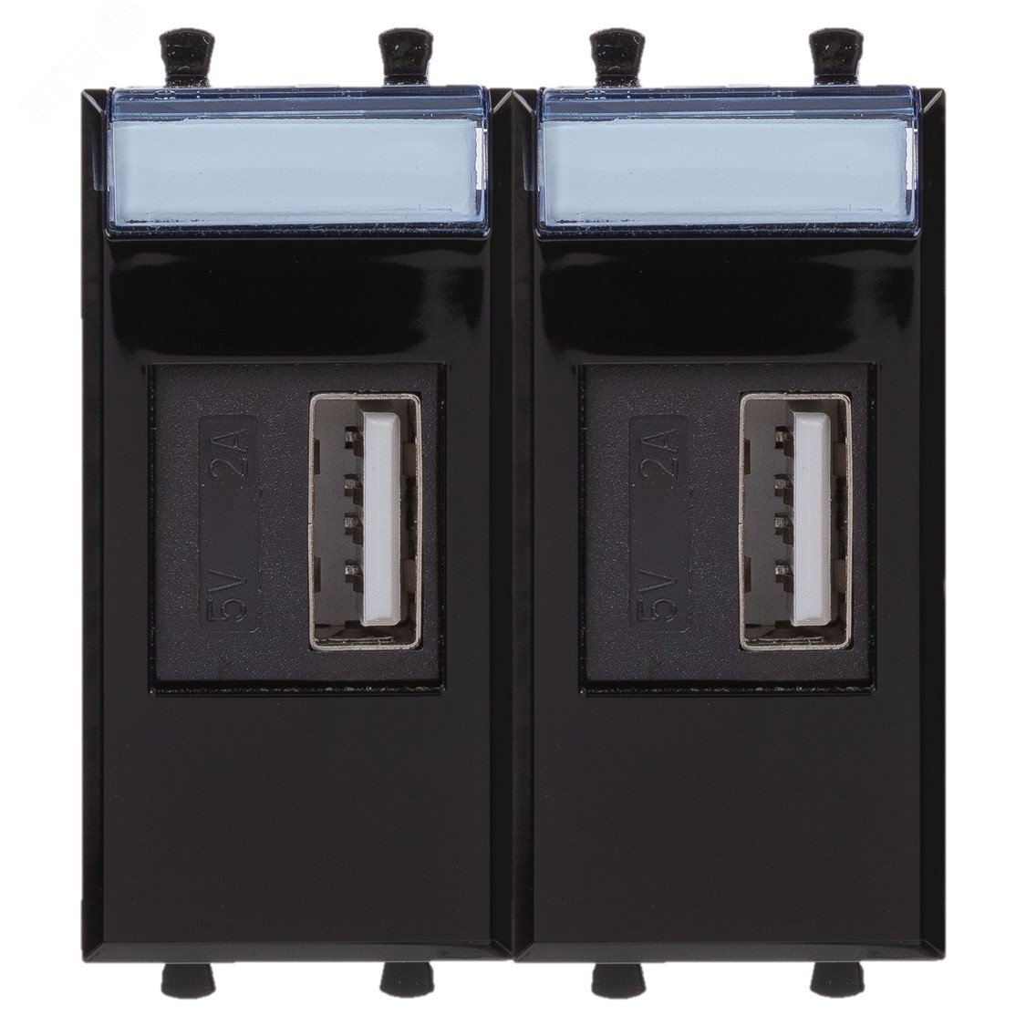 Avanti USB зарядное устройство ''Черный квадрат'', 2.1А, 2 модульное 4402542 DKC - превью 2