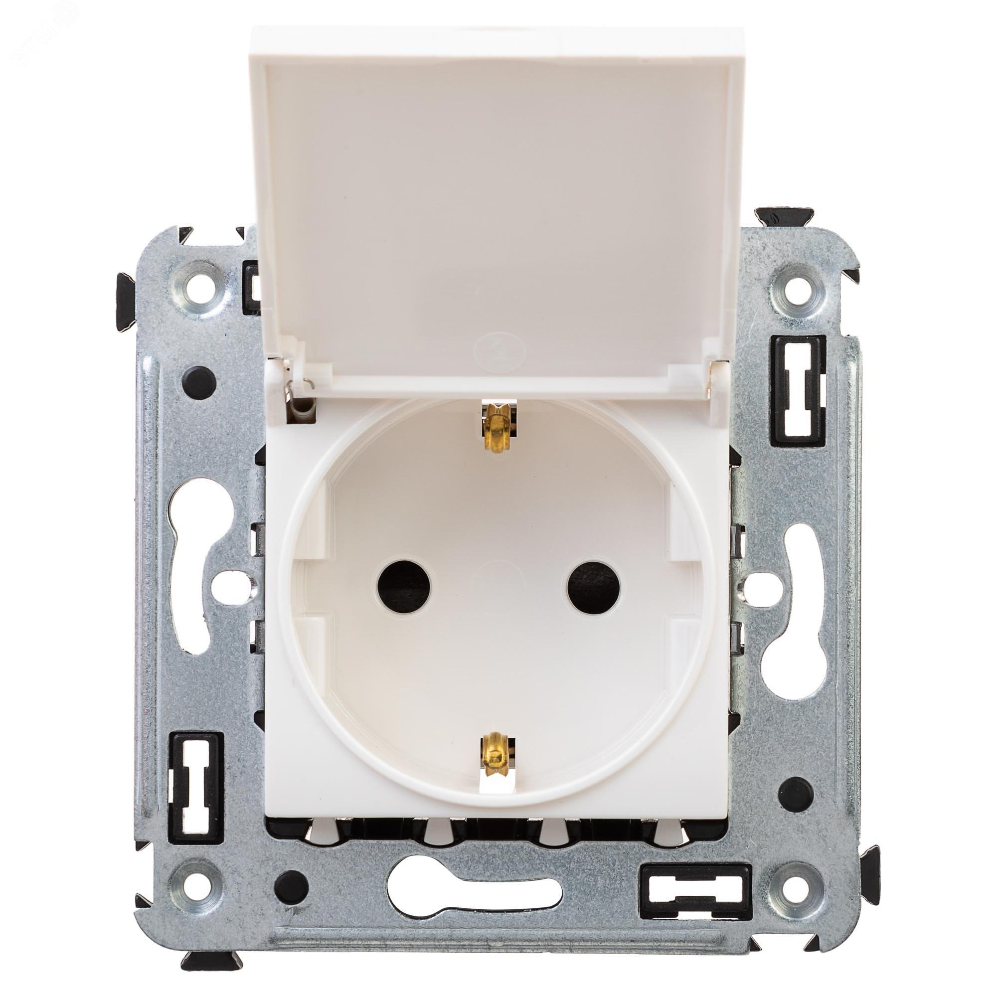 Изображение товара Avanti Розетка с крышкой в стену, 2P+E, ''Белое облако'' (шт)