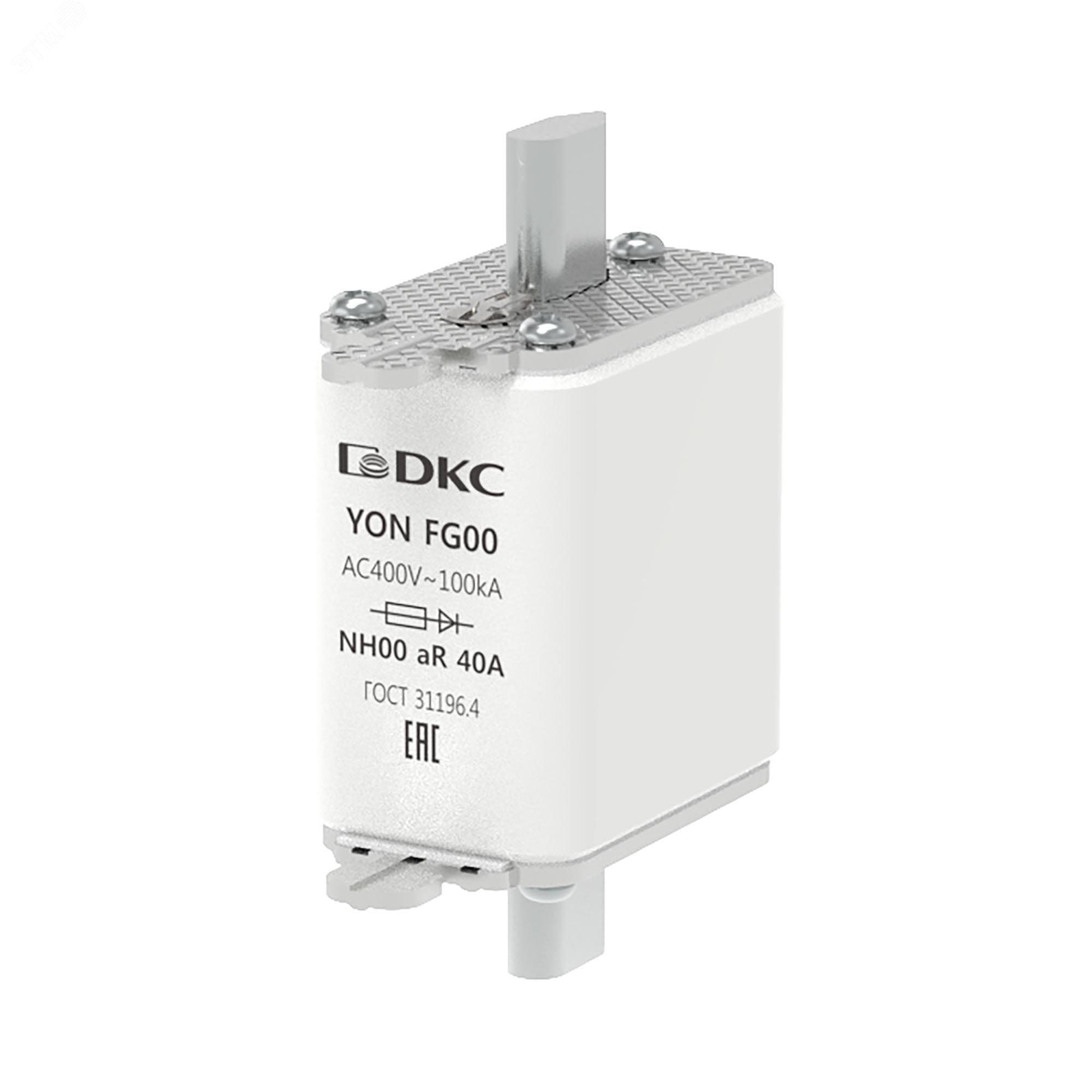 Изображение товара Предохранитель YON ножевого типа FG00 40А 400V характеристика arya (шт)