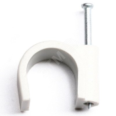 Изображение товара Скоба пластиковая с гвоздем D=13-14мм (шт)