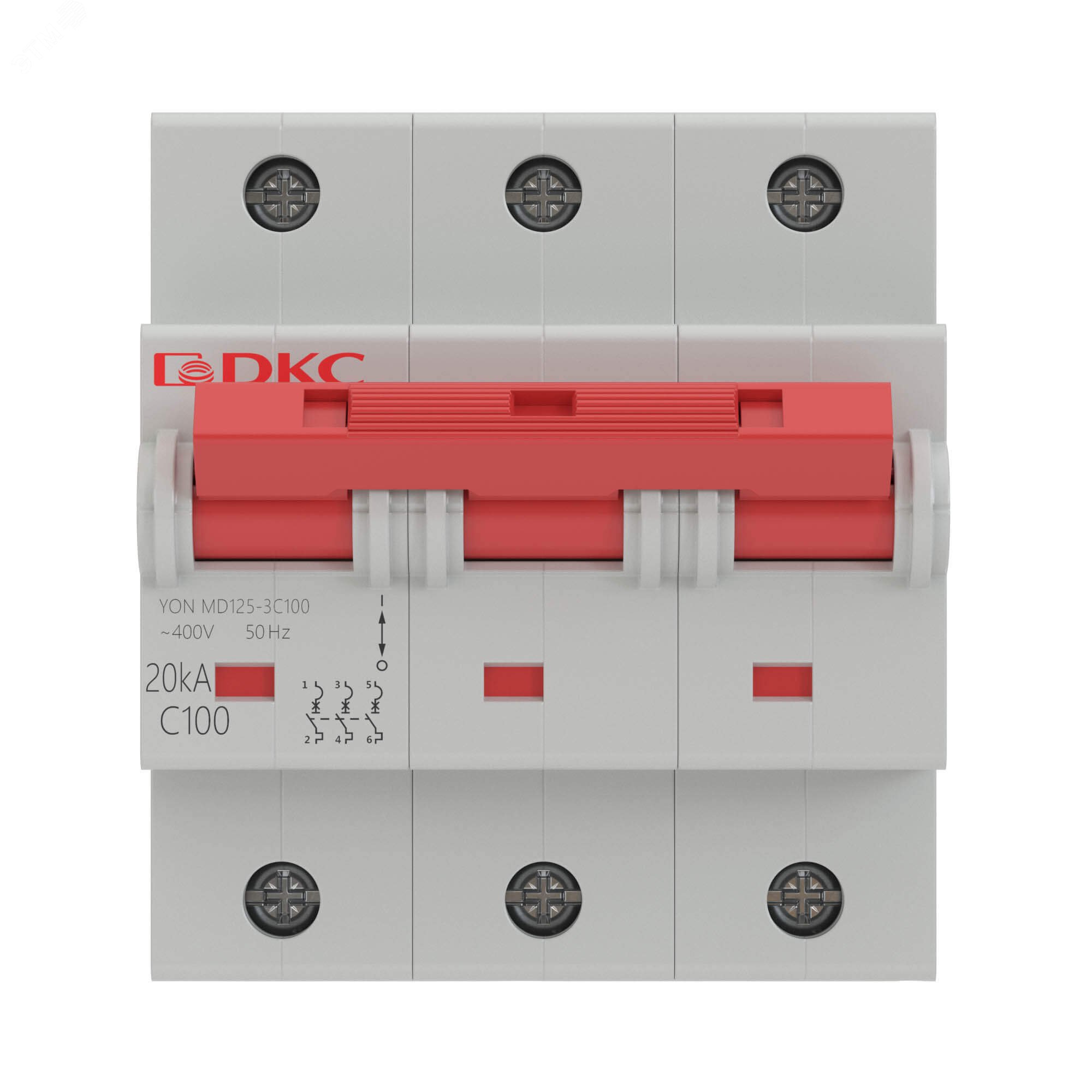 Выключатель автоматический модульный YON MD125 3P 100А C 20kA MD125-3C100 DKC - превью 3