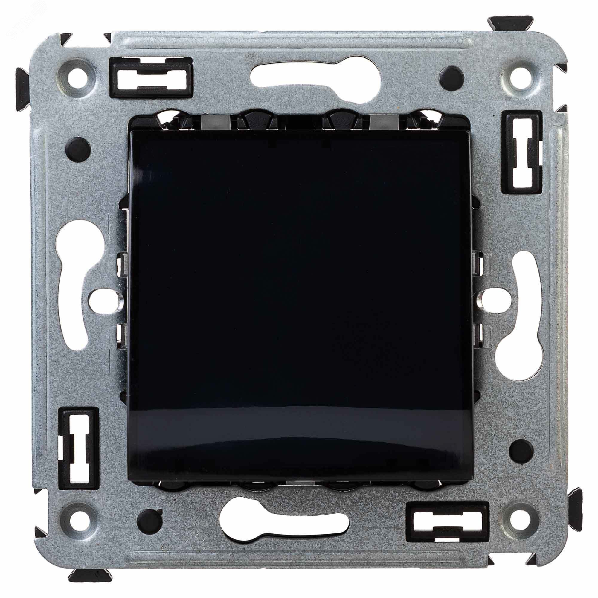 Изображение товара Вывод кабеля Avanti черный квадрат для монтажа в стену 2 модуля