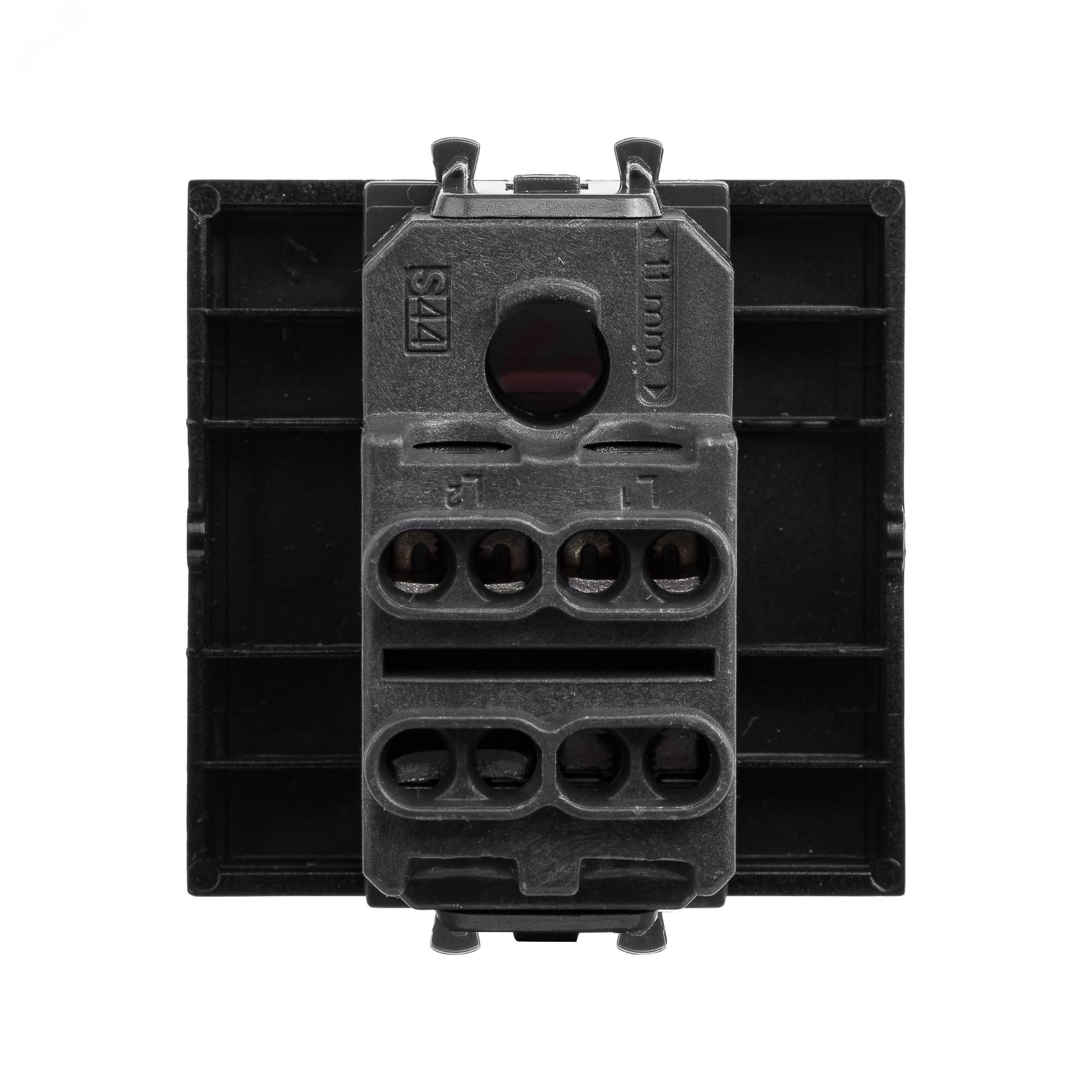 Avanti Выключатель двухполюсный одноклавишный модульный, , Черный квадрат, 2 модуля 4402222 DKC - превью 4